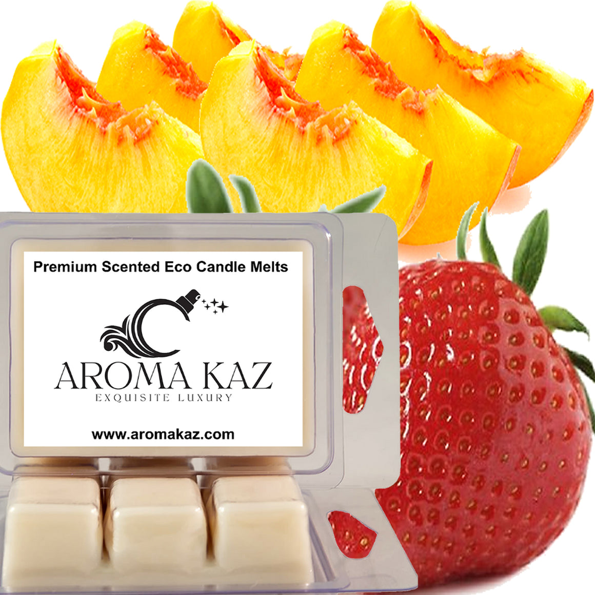 Strawberry Peaches Eco Soy Candle Wax Melts Clam Packs