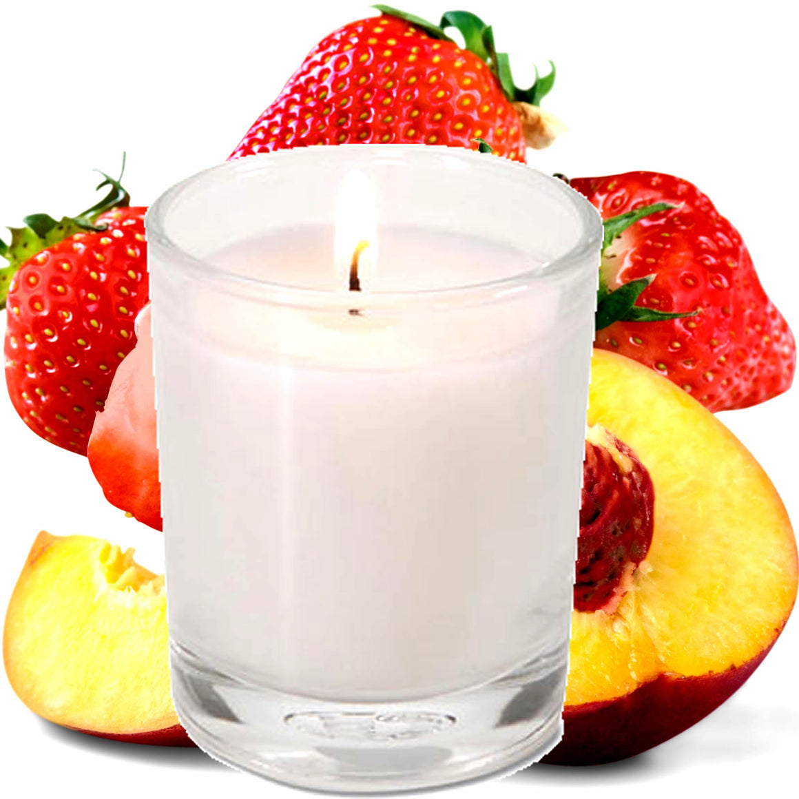 Strawberry Peaches Eco Soy Votive Candles – Clean Burn, Plant-Based, Vegan & Pet Safe