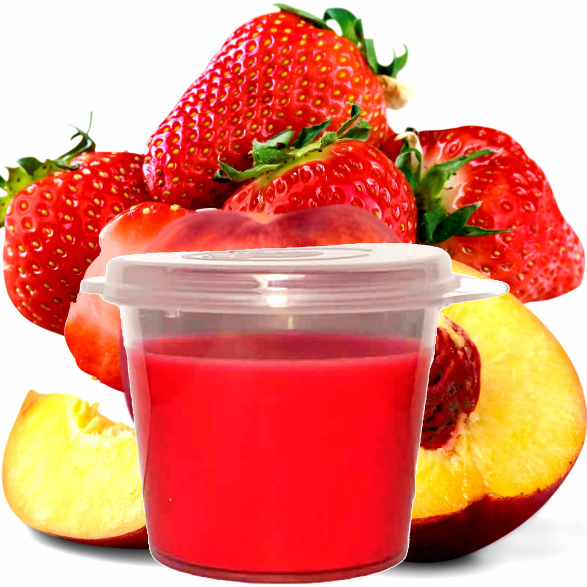 Strawberry Peaches Soy Candle Melt Shot Pots – Plant-Based, Vegan, Cruelty-Free, Hand-Poured