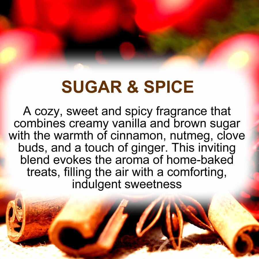 Sugar & Spice Body Massage Oil – vegan, cruelty-free, plant-based hydrating oil with sweet sugary notes and warm bakery spices, handmade in Australia.