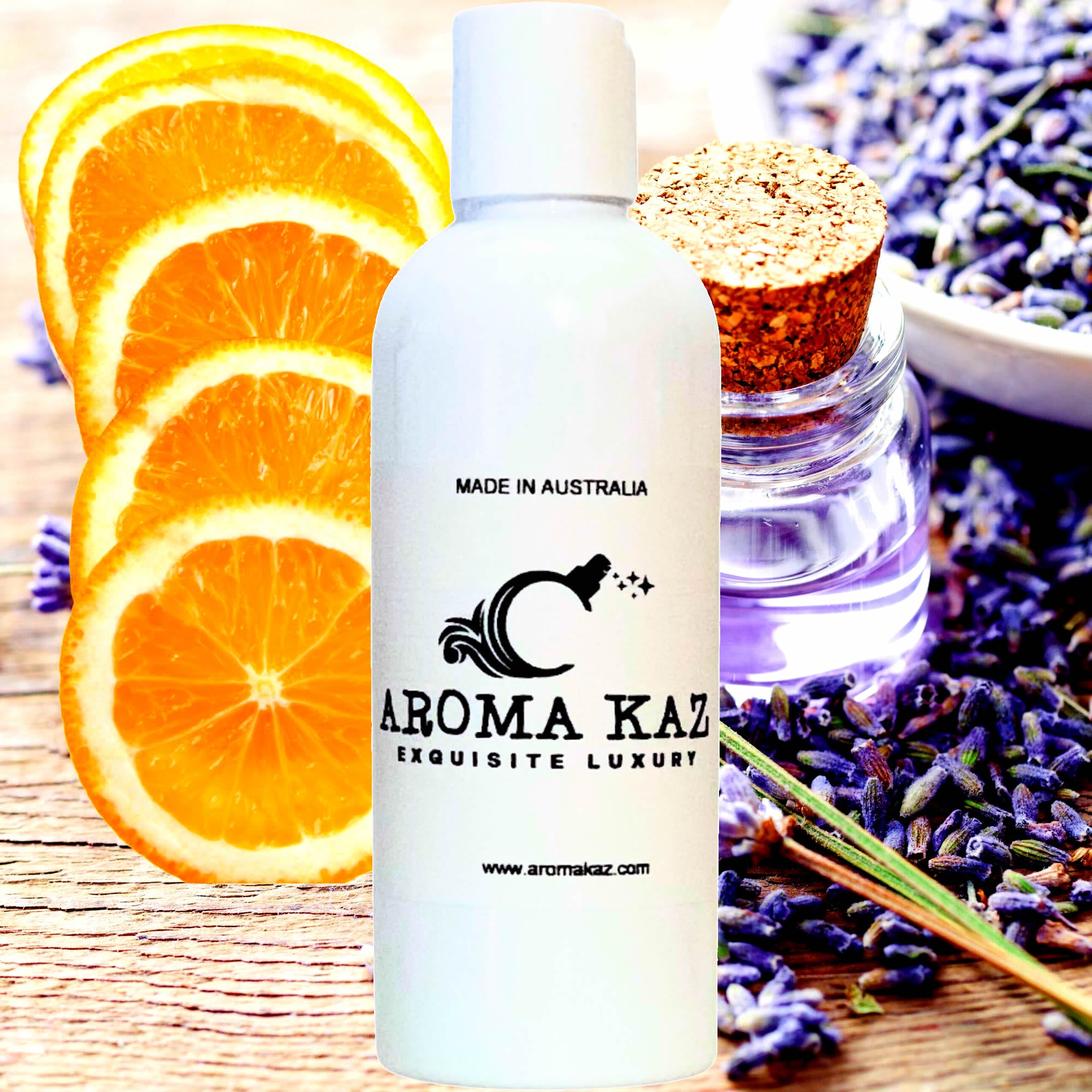 Sweet Orange & Lavender Body Massage Oil – vegan, cruelty-free, plant-based hydrating oil with citrus sweet orange and calming lavender, handmade in Australia.