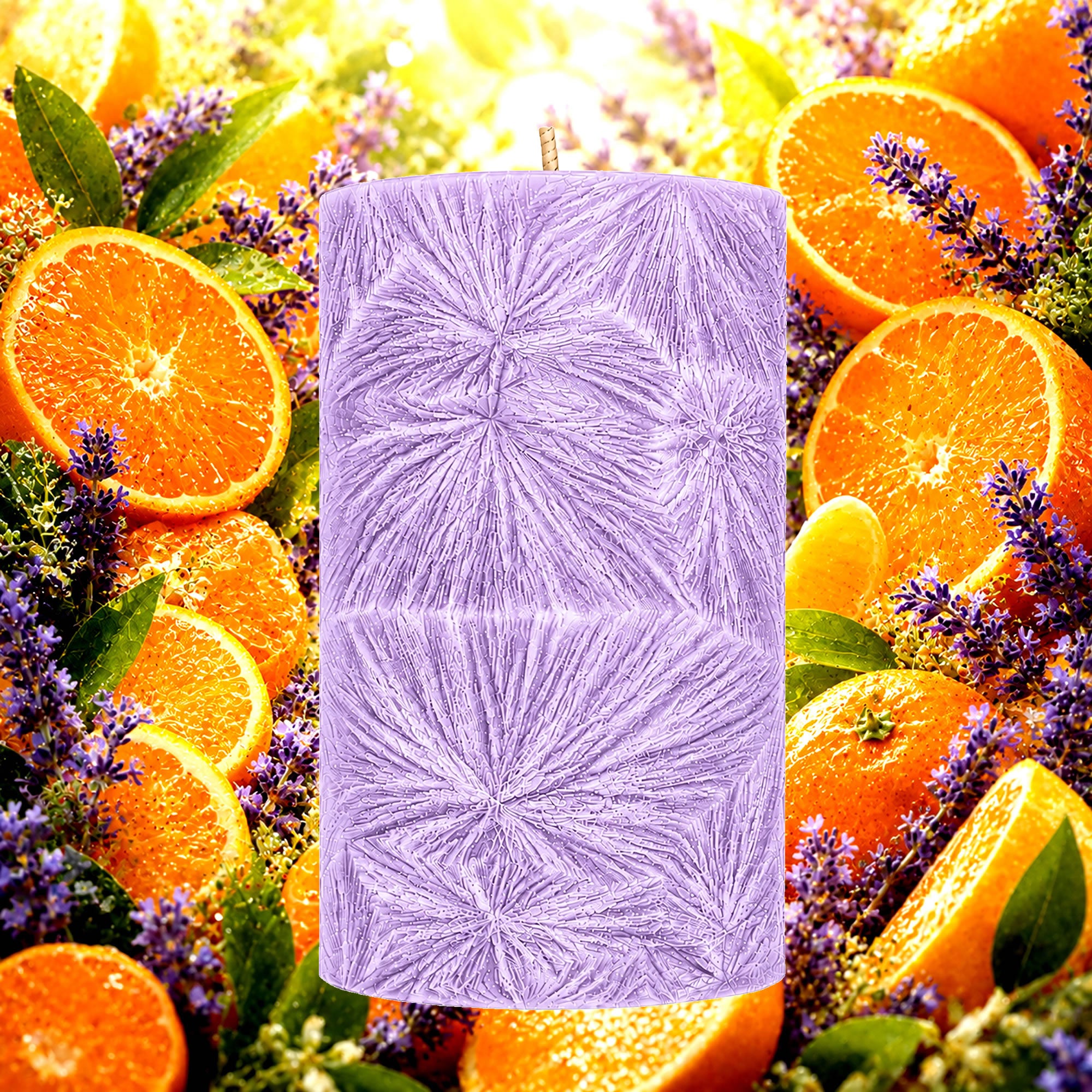 Sweet Orange & Lavender Pillar Candle
