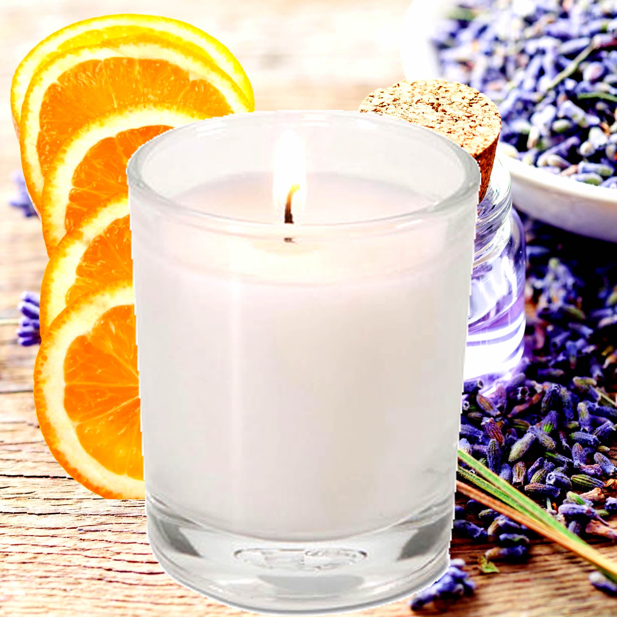 Sweet Orange & Lavender Eco Soy Votive Candles – Clean Burn, Plant-Based, Vegan & Pet Safe