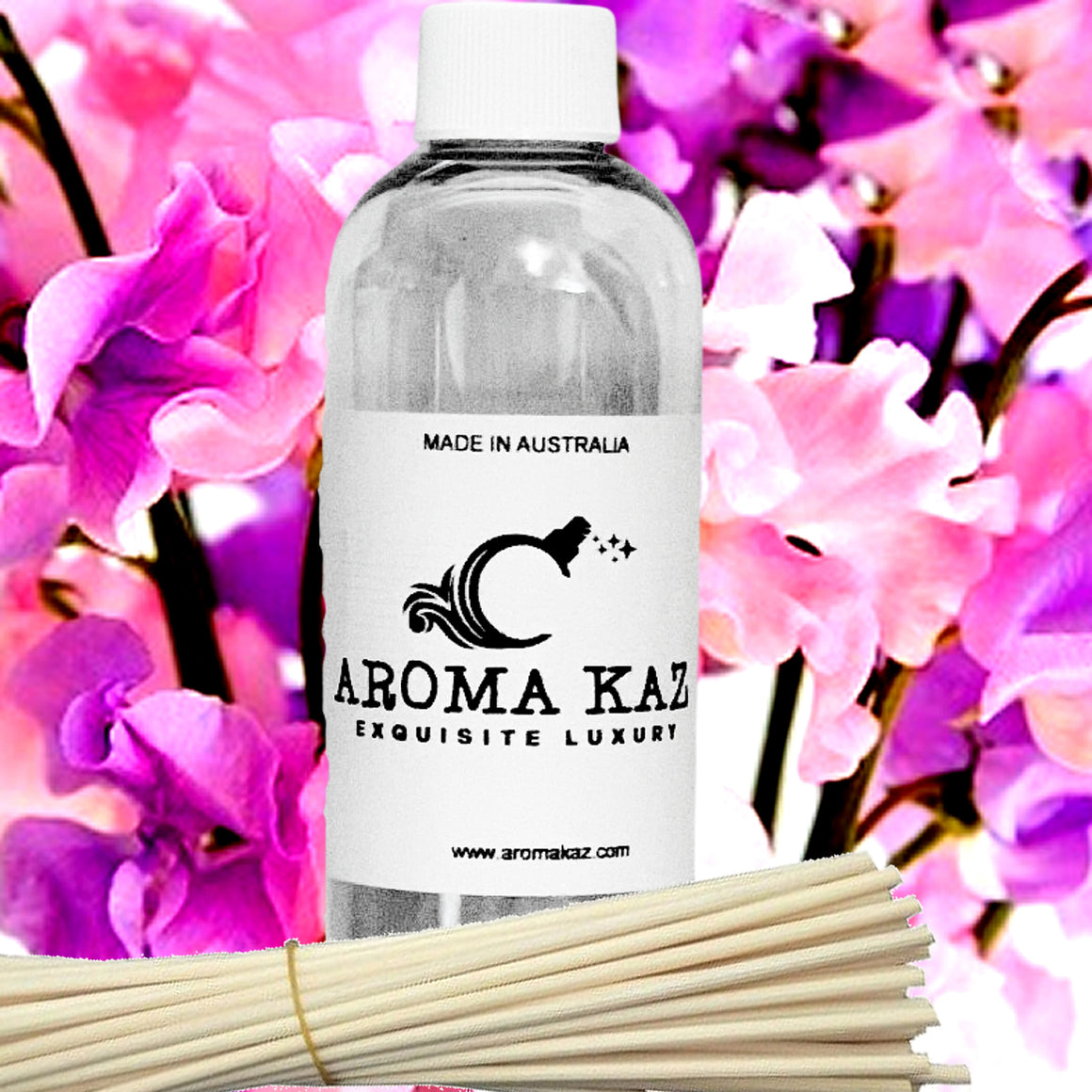 Sweet Pea Diffuser Fragrance Oil Refill – vegan, cruelty-free featuring a fresh floral sweet pea bouquet and gentle fruity notes, handmade in Australia.