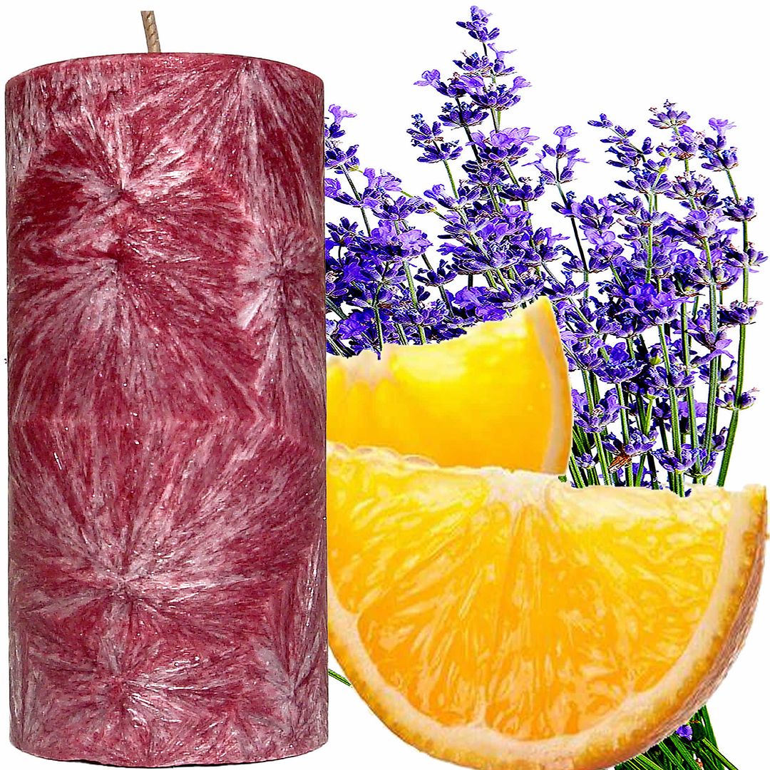 Sweet Orange & Lavender Scented Palm Wax Pillar Candle