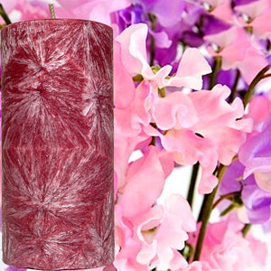 Sweet Pea Scented Palm Wax Pillar Candle
