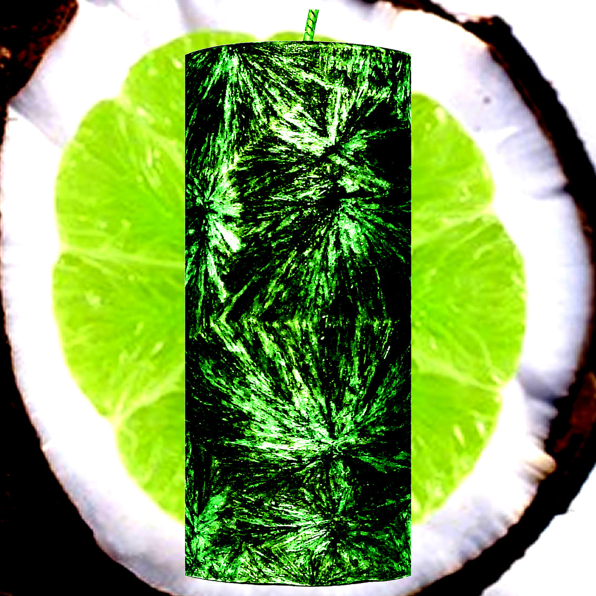 Tahitian Coconut Lime Pillar Candle – Plant-Based, Eco-Friendly, Vegan, Cruelty Free
