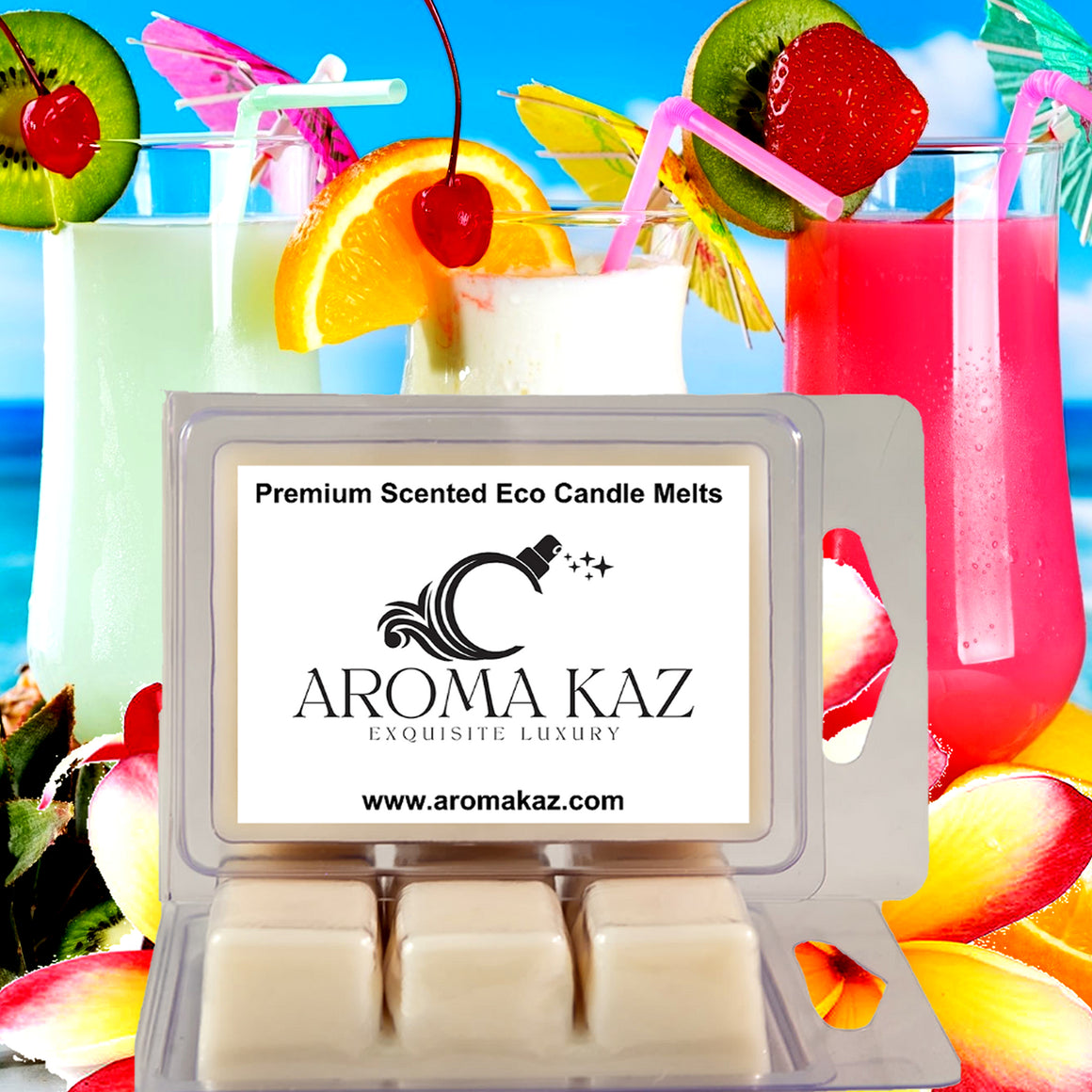 Tahitian Frangipani eco soy wax melts – vegan, cruelty-free featuring sweet tropical fruits and frangipani blossoms, handmade in Australia.