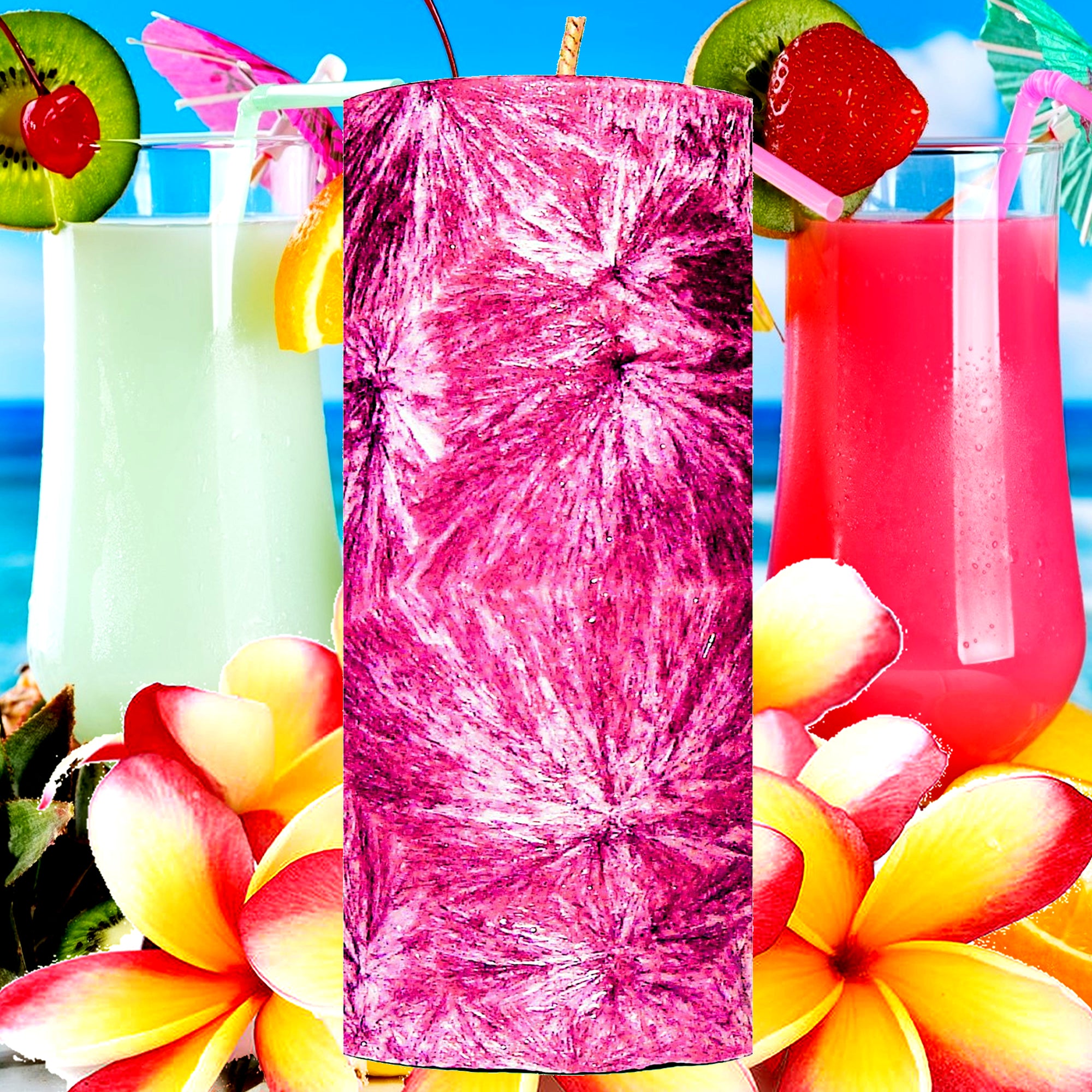 Tahitian Frangipani Pillar Candle – Plant-Based, Eco-Friendly, Vegan, Cruelty Free