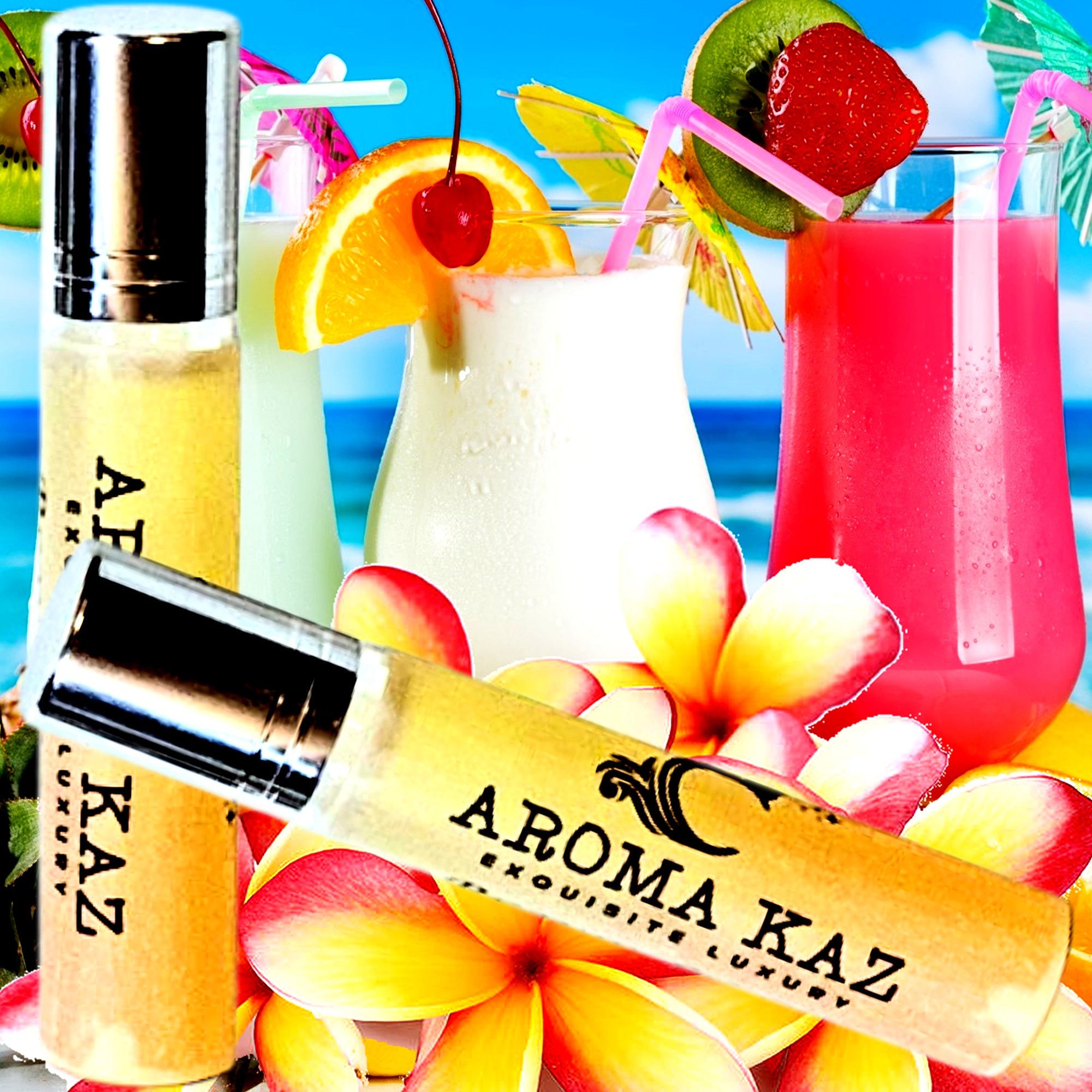 Tahitian Frangipani Fragrance Roll On – vegan, cruelty-free perfume roll on featuring sweet tropical fruits and frangipani blossoms, handmade in Australia.