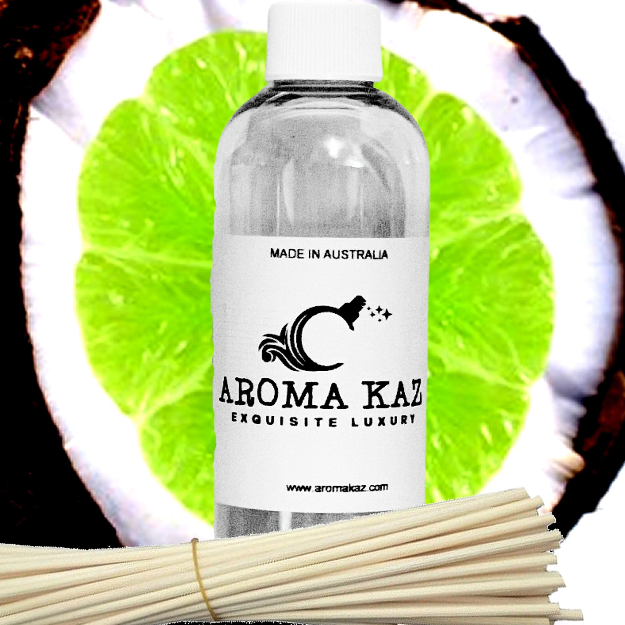 Tahitian Coconut Lime Diffuser Fragrance Oil with Reeds – Vegan Cruelty-Free Home Aroma