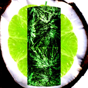 Tahitian Coconut Lime Scented Palm Wax Pillar Candle – Vegan, Cruelty-Free, Made in Australia - Long-Lasting Fragrance – Perfect for Weddings, Birthdays, Christmas Gifts & All Occasions