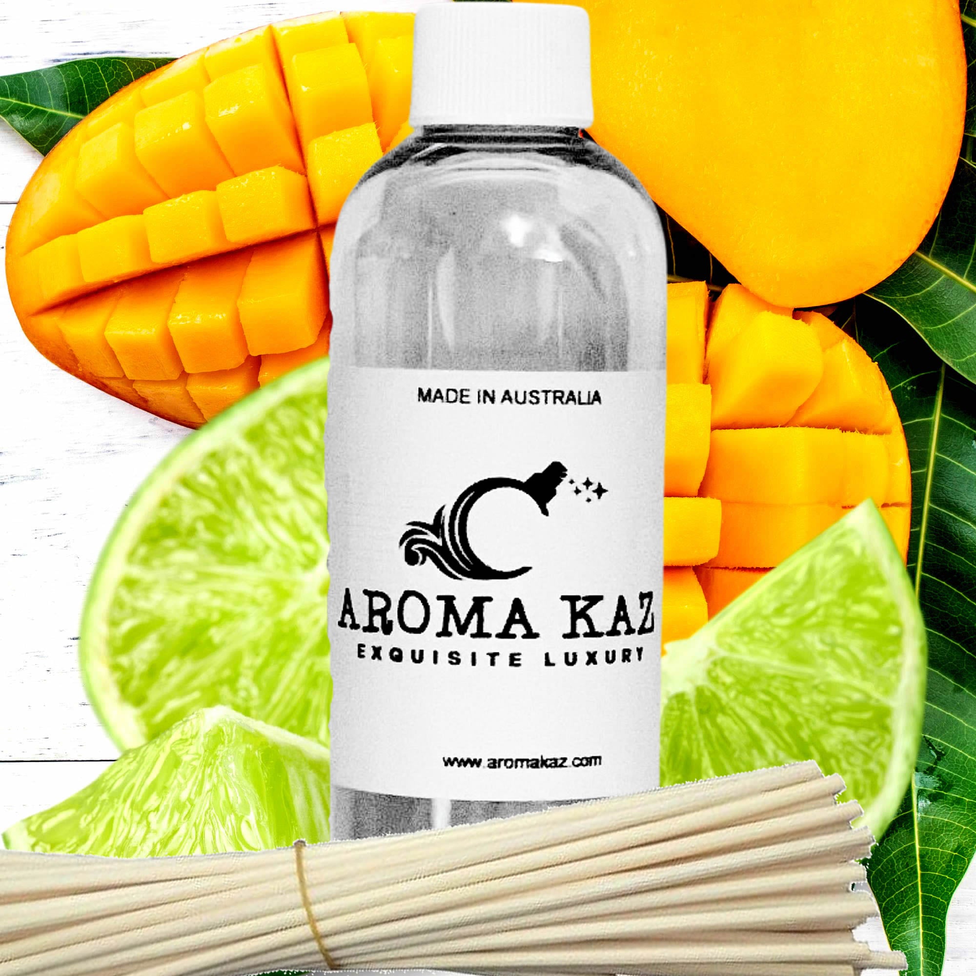 Thai Lime & Mango Diffuser Fragrance Oil with Reeds – Vegan Cruelty-Free Home Aroma