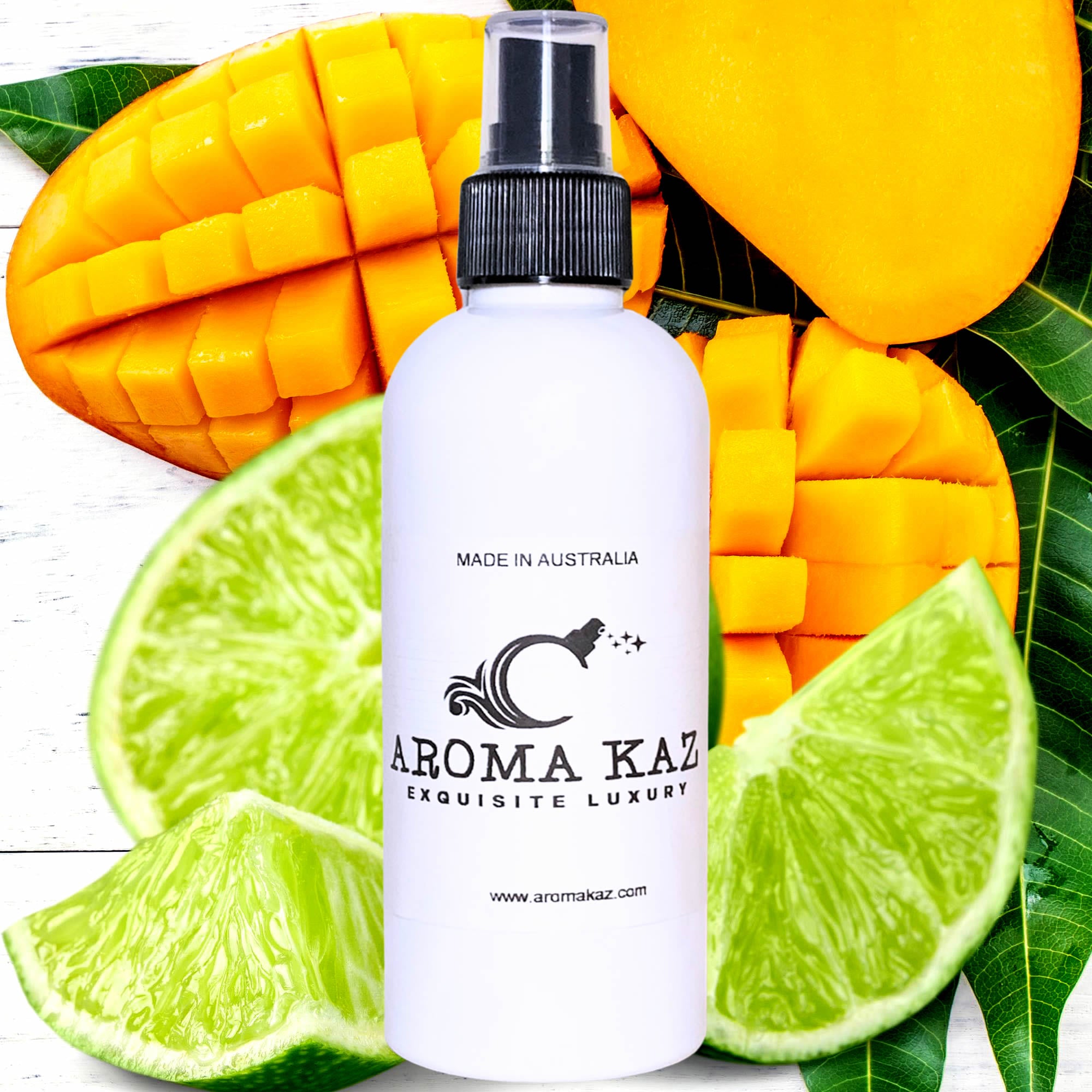 Thai Lime & Mango Body Spray Mist – vegan, cruelty-free body spray featuring juicy mango and bright zesty lime, handmade in Australia.