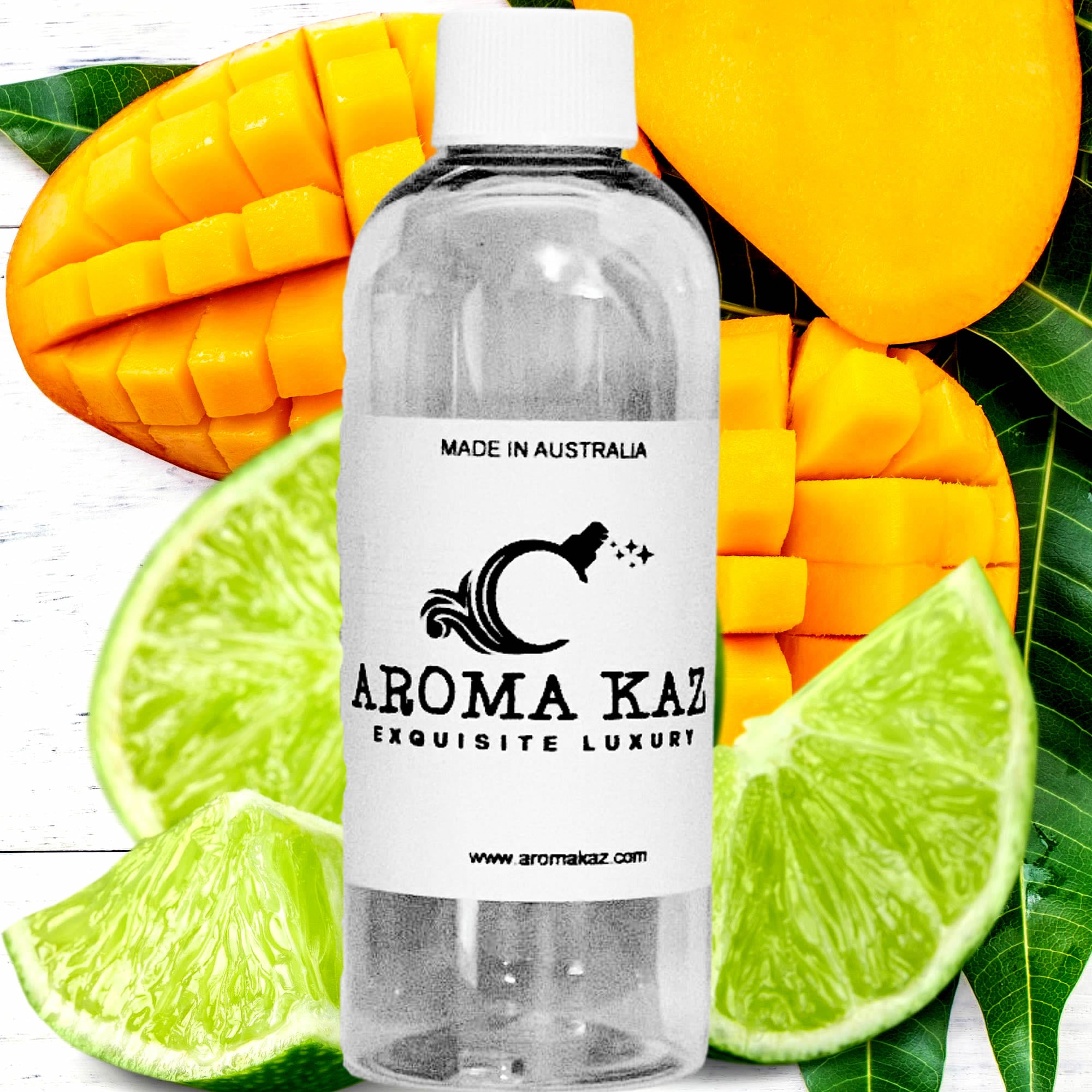 Thai Lime & Mango fragrance oil for candle making, soap making and perfume blending – vegan, cruelty-free featuring juicy mango and bright zesty lime, handmade in Australia.