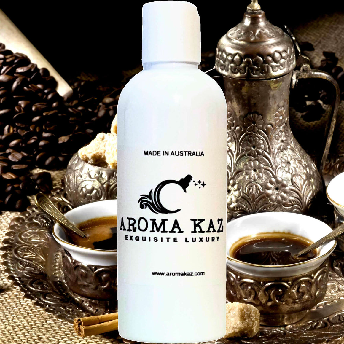 Turkish Mocha Body Massage Oil – vegan, cruelty-free, plant-based hydrating oil with rich chocolate coffee, sweet honey and exotic spice, handmade in Australia.