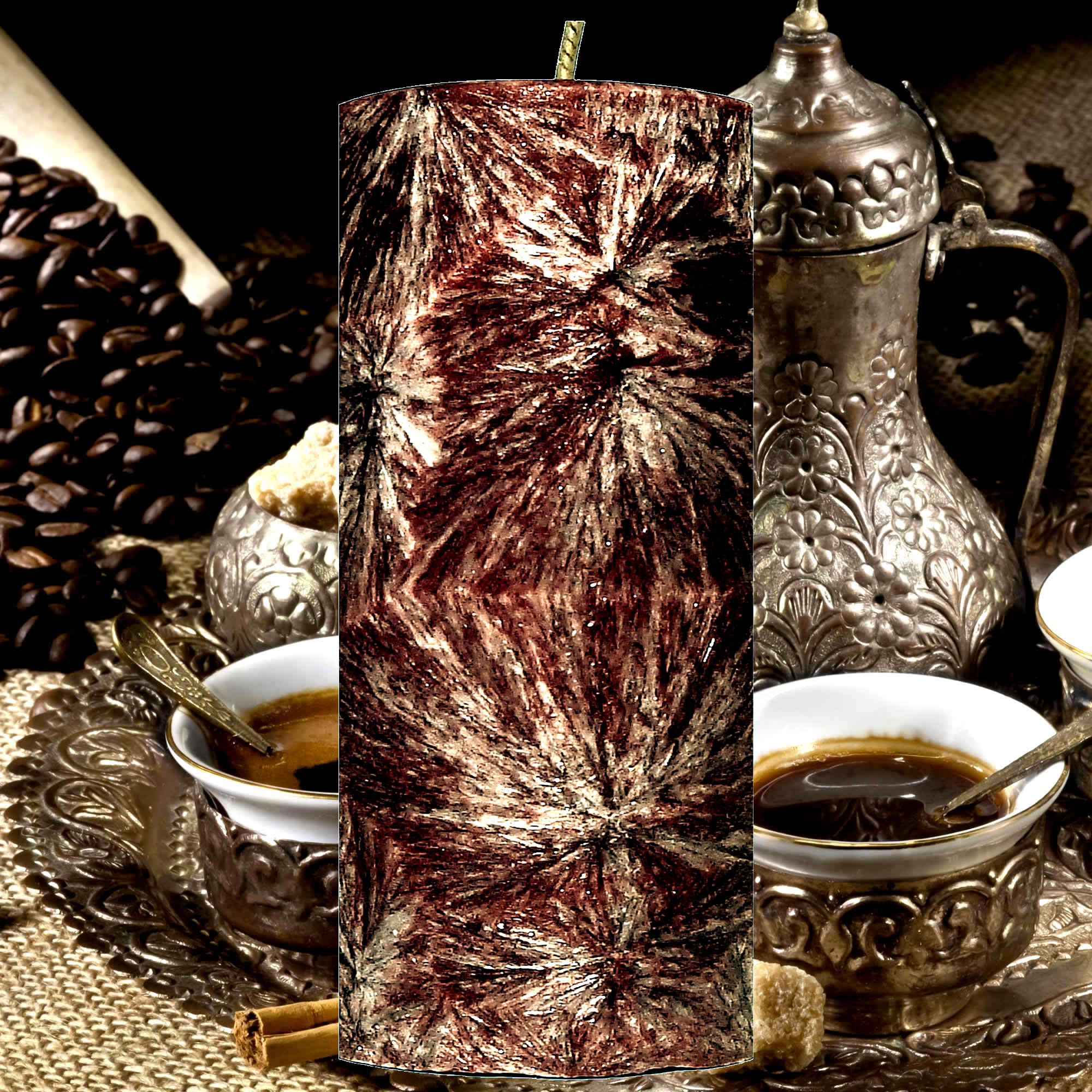 Turkish Mocha Pillar Candle – Plant-Based, Eco-Friendly, Vegan, Cruelty Free