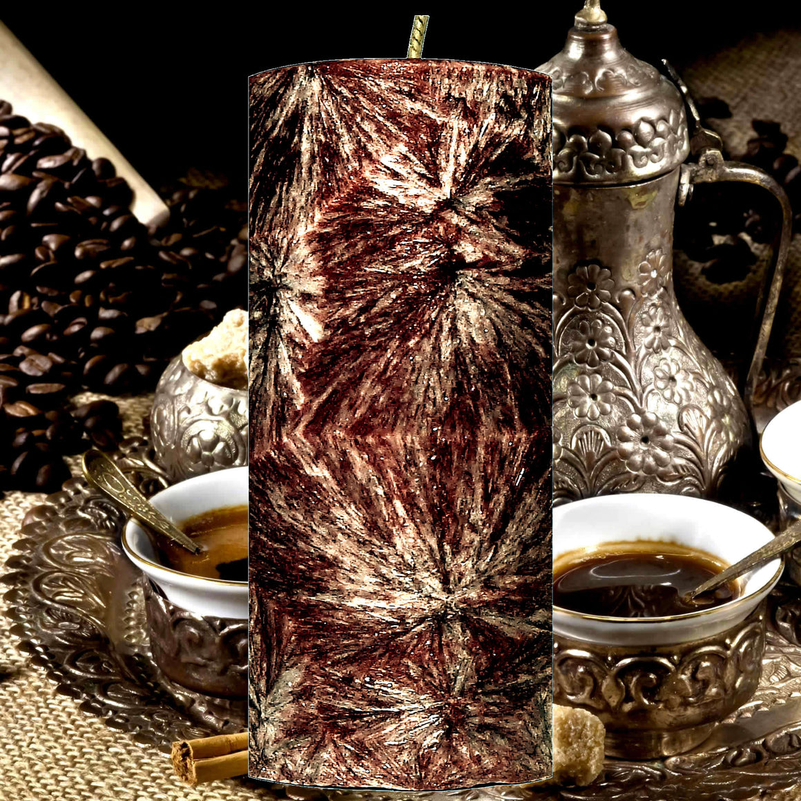 Turkish Mocha Pillar Candle – Plant-Based, Eco-Friendly, Vegan, Cruelty Free