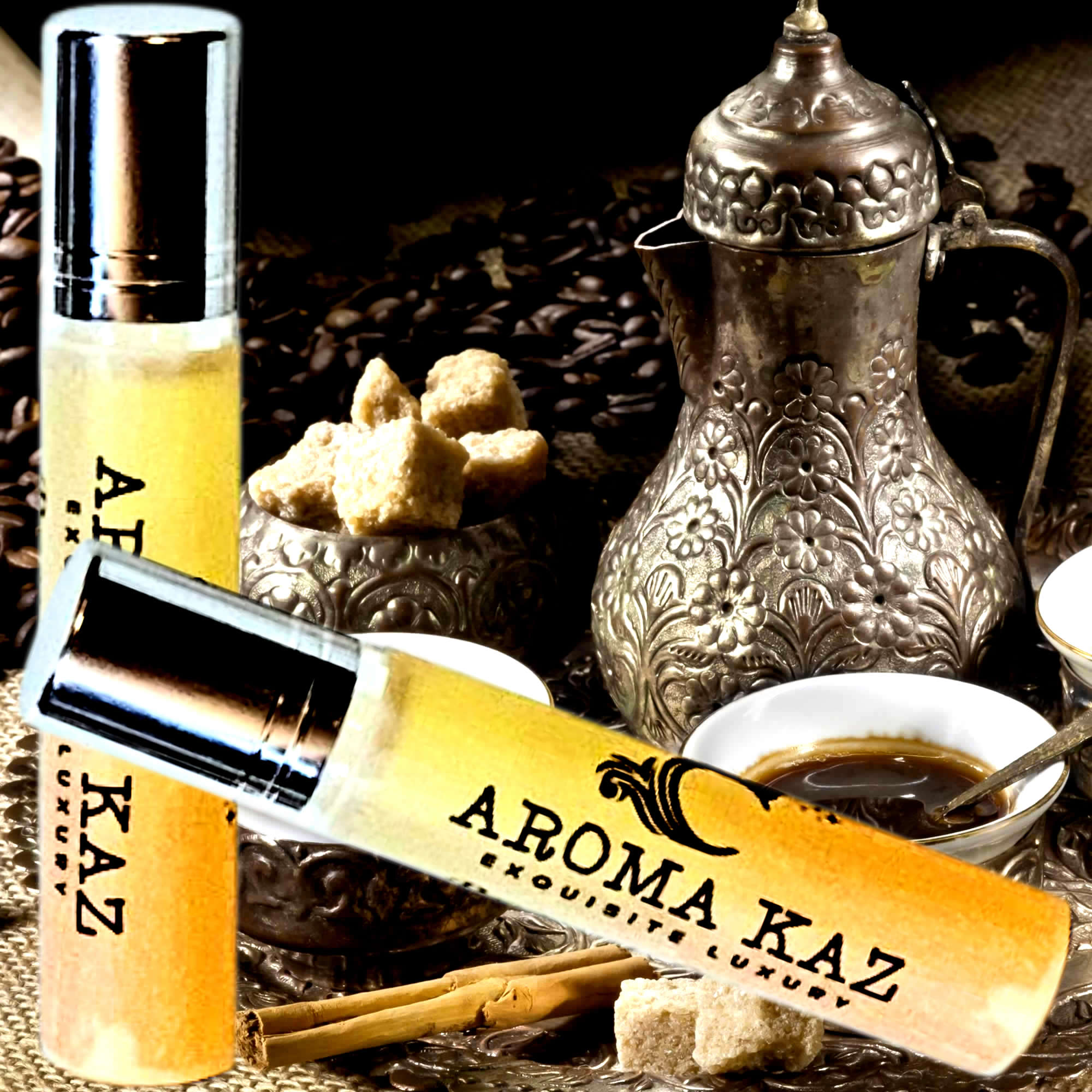Turkish Mocha Fragrance Roll On – vegan, cruelty-free perfume roll on featuring rich coffee, sweet honey and exotic spice, handmade in Australia.