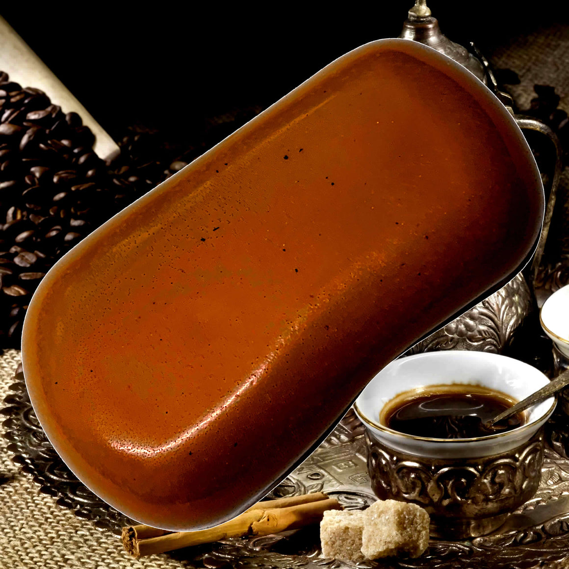 Turkish Mocha Soap Bars Plant Based – vegan, cruelty-free featuring rich coffee, sweet honey and exotic spice, handmade in Australia.