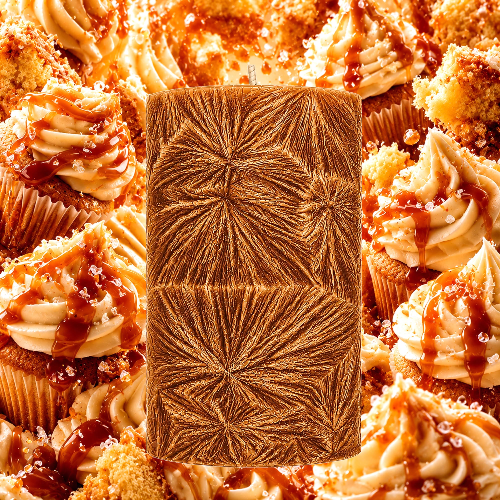 Vanilla Caramel Cupcakes Pillar Candle