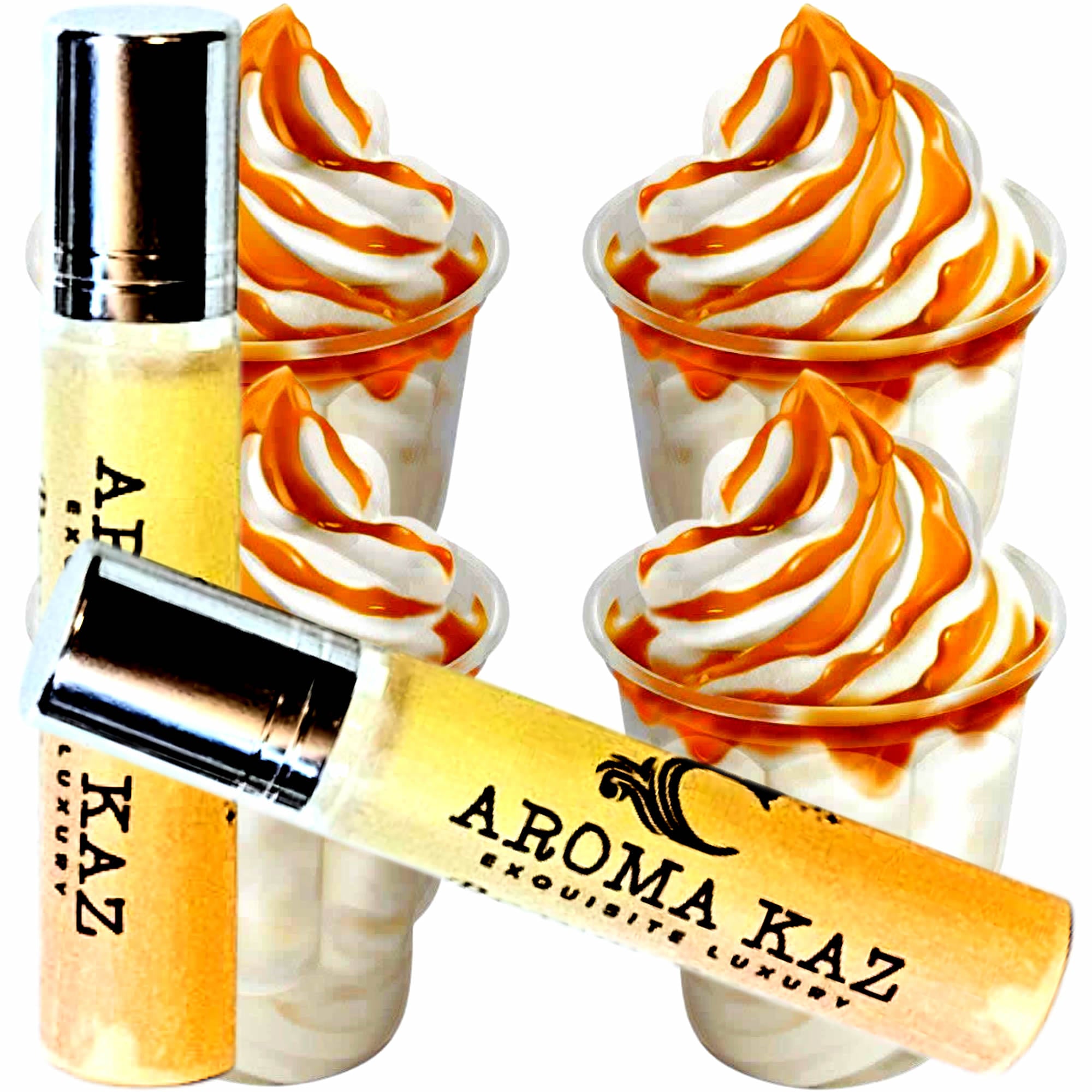 Vanilla Caramel Fragrance Roll On – vegan, cruelty-free perfume roll on featuring creamy vanilla and rich buttery caramel, handmade in Australia.