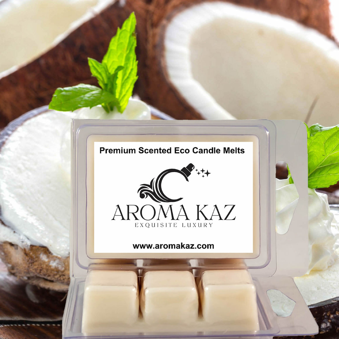 Vanilla Coconut eco soy wax melts – vegan, cruelty-free featuring creamy vanilla and tropical coconut, handmade in Australia.