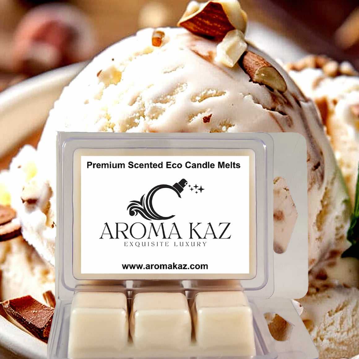 Vanilla Hazelnut eco soy wax melts – vegan, cruelty-free featuring creamy vanilla and roasted hazelnut richness, handmade in Australia.