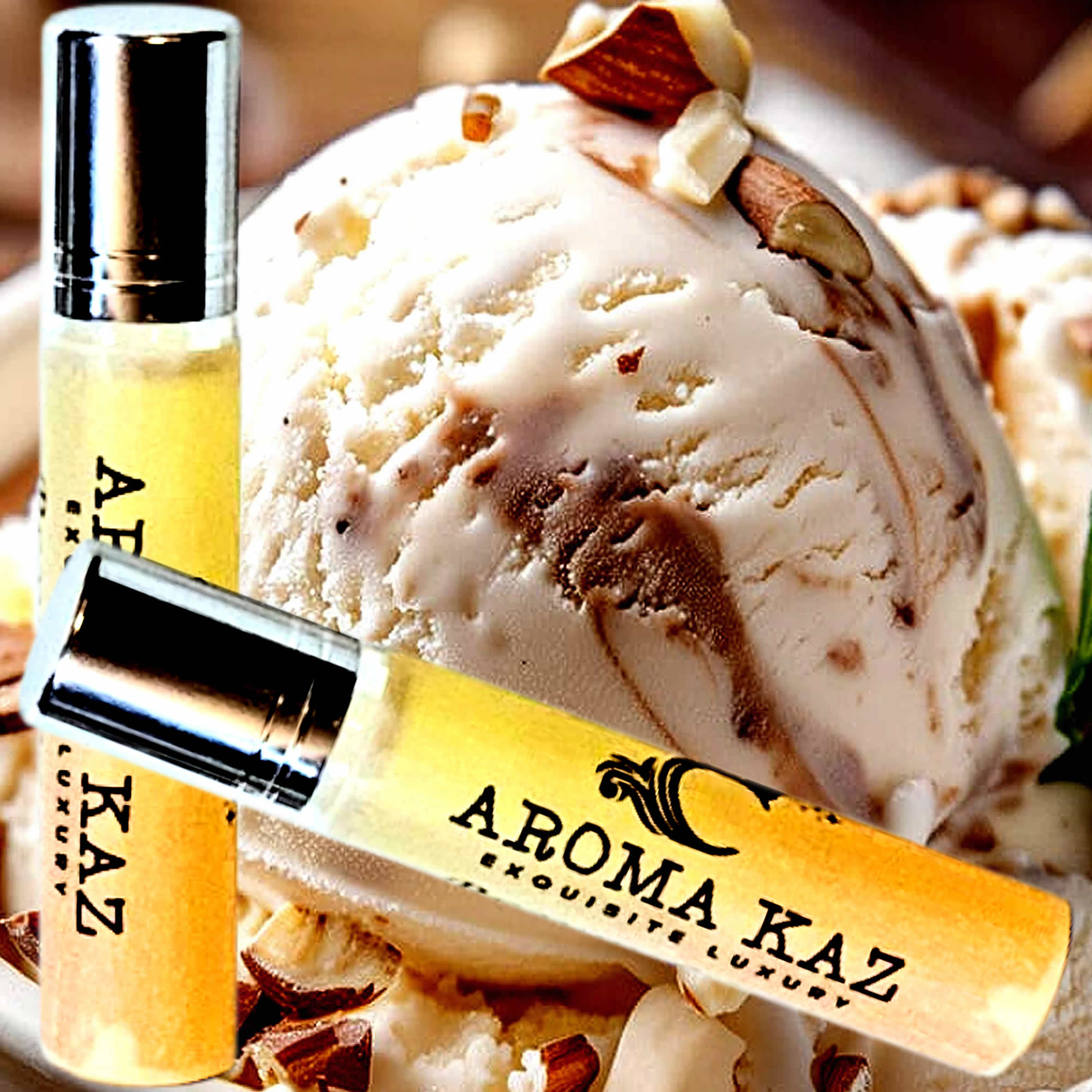 Vanilla Hazelnut Fragrance Roll On – vegan, cruelty-free perfume roll on featuring creamy vanilla and roasted hazelnut richness, handmade in Australia.