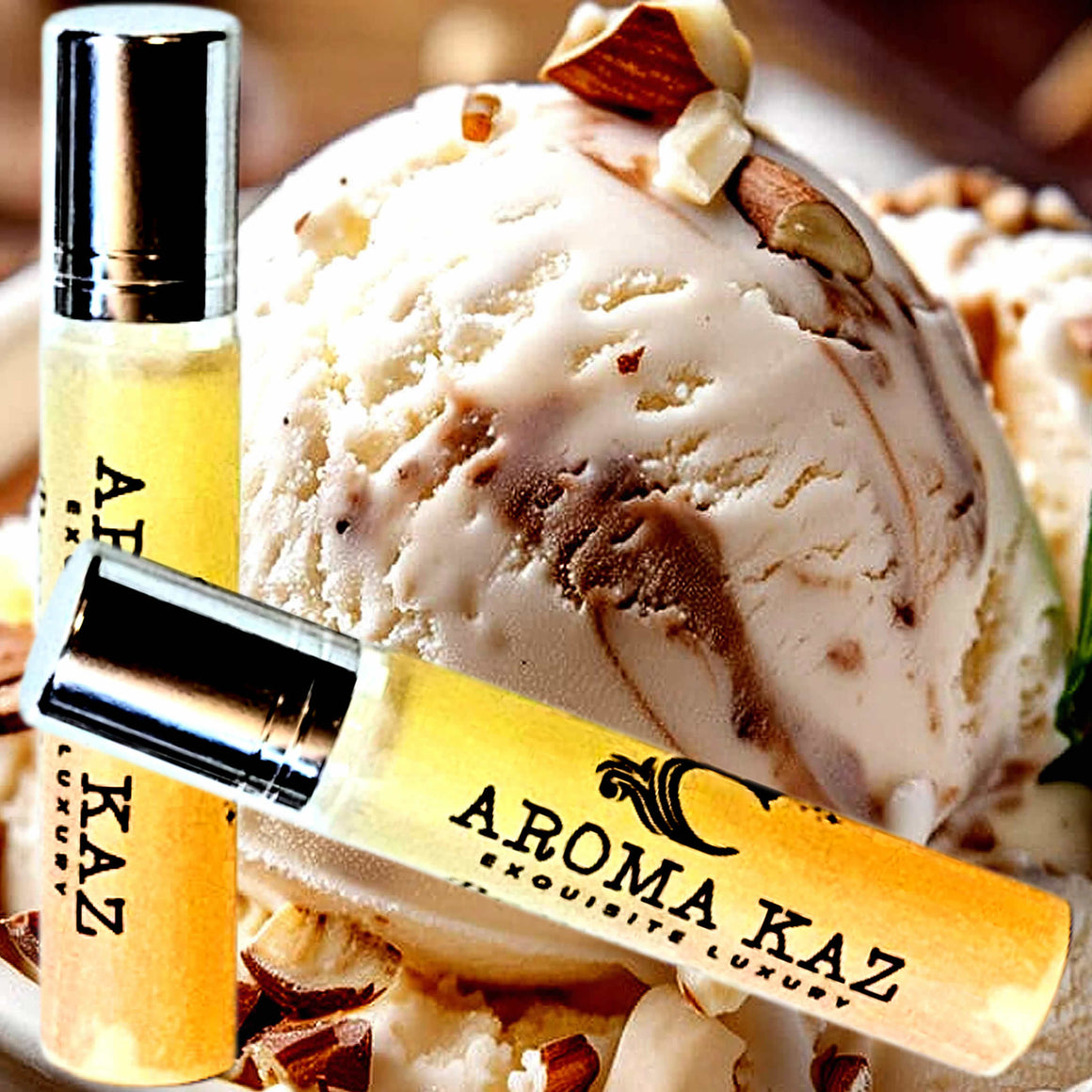 Vanilla Hazelnut Fragrance Roll On – vegan, cruelty-free perfume roll on featuring creamy vanilla and roasted hazelnut richness, handmade in Australia.