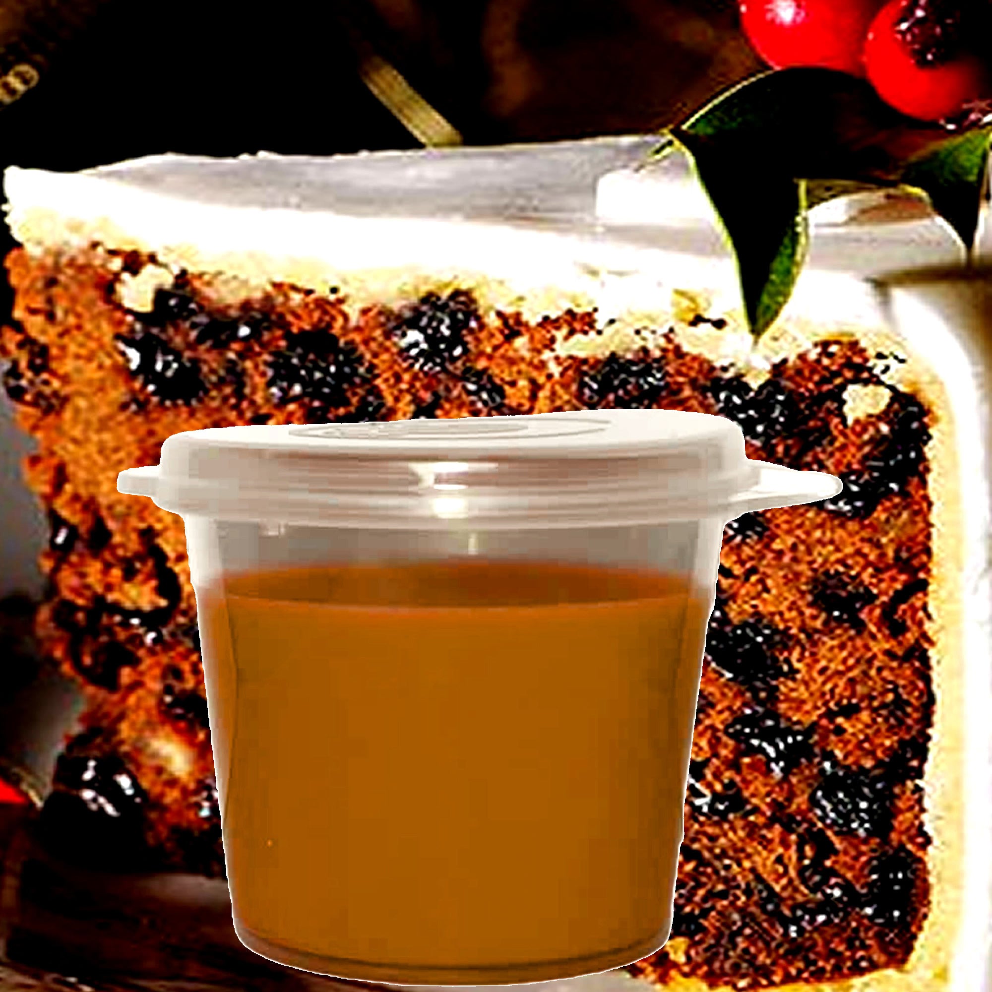 Vanilla Iced Christmas Cake eco soy wax melts – vegan, cruelty-free featuring spiced fruitcake, vanilla icing, and festive sweetness, handmade in Australia.