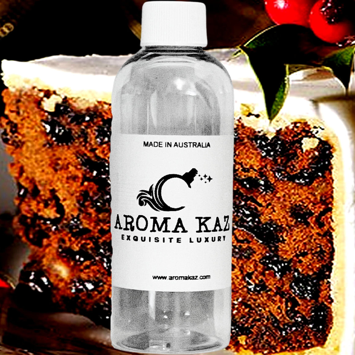 Vanilla Iced Christmas Cake fragrance oil for candle making, soap making and perfume blending – vegan, cruelty-free featuring spiced fruitcake, vanilla icing, and festive sweetness, handmade in Australia.