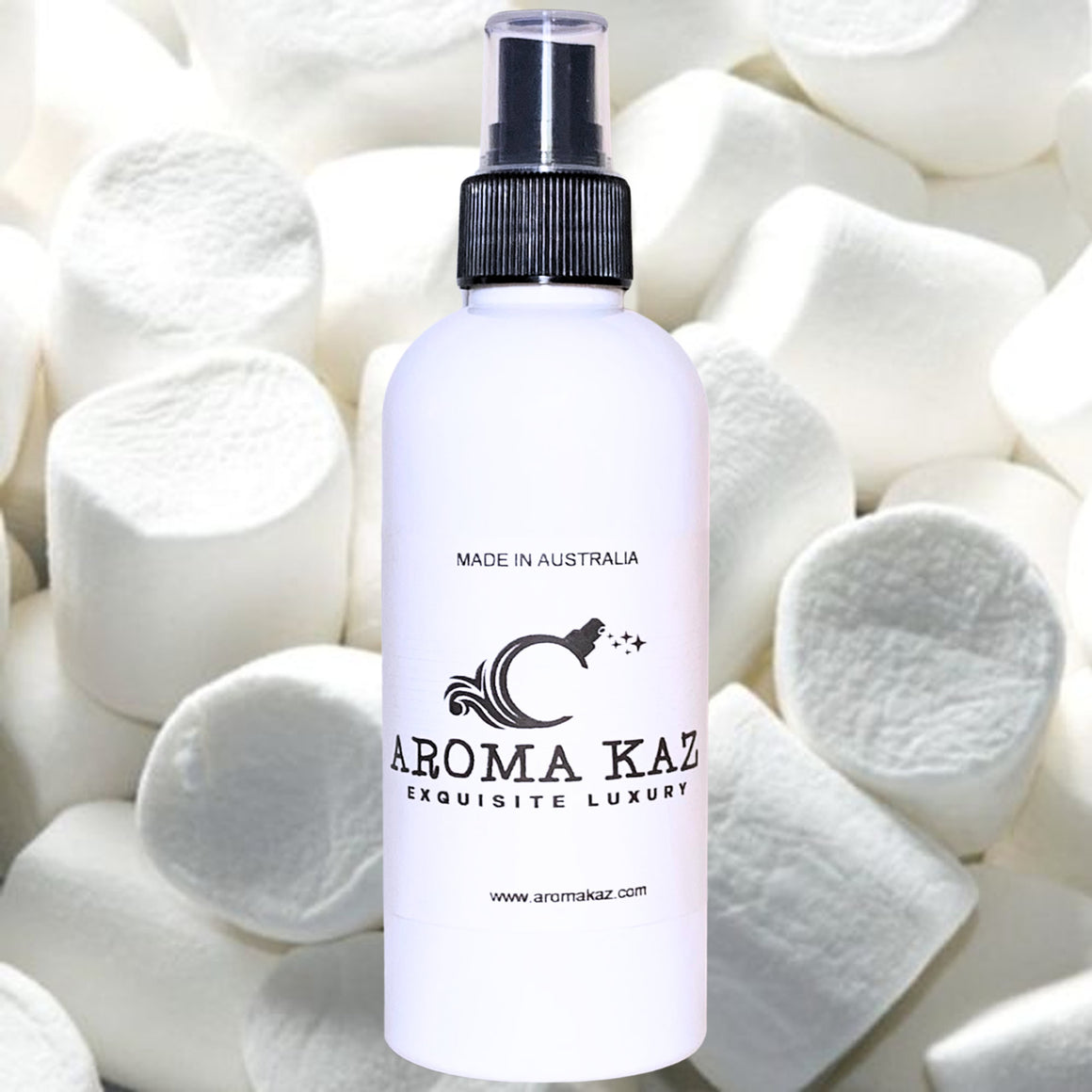 Vanilla Marshmallows Car Air Freshener Spray Deodoriser – eco-friendly, vegan, cruelty-free handmade featuring soft creamy vanilla and fluffy marshmallow aroma, handmade in Australia.