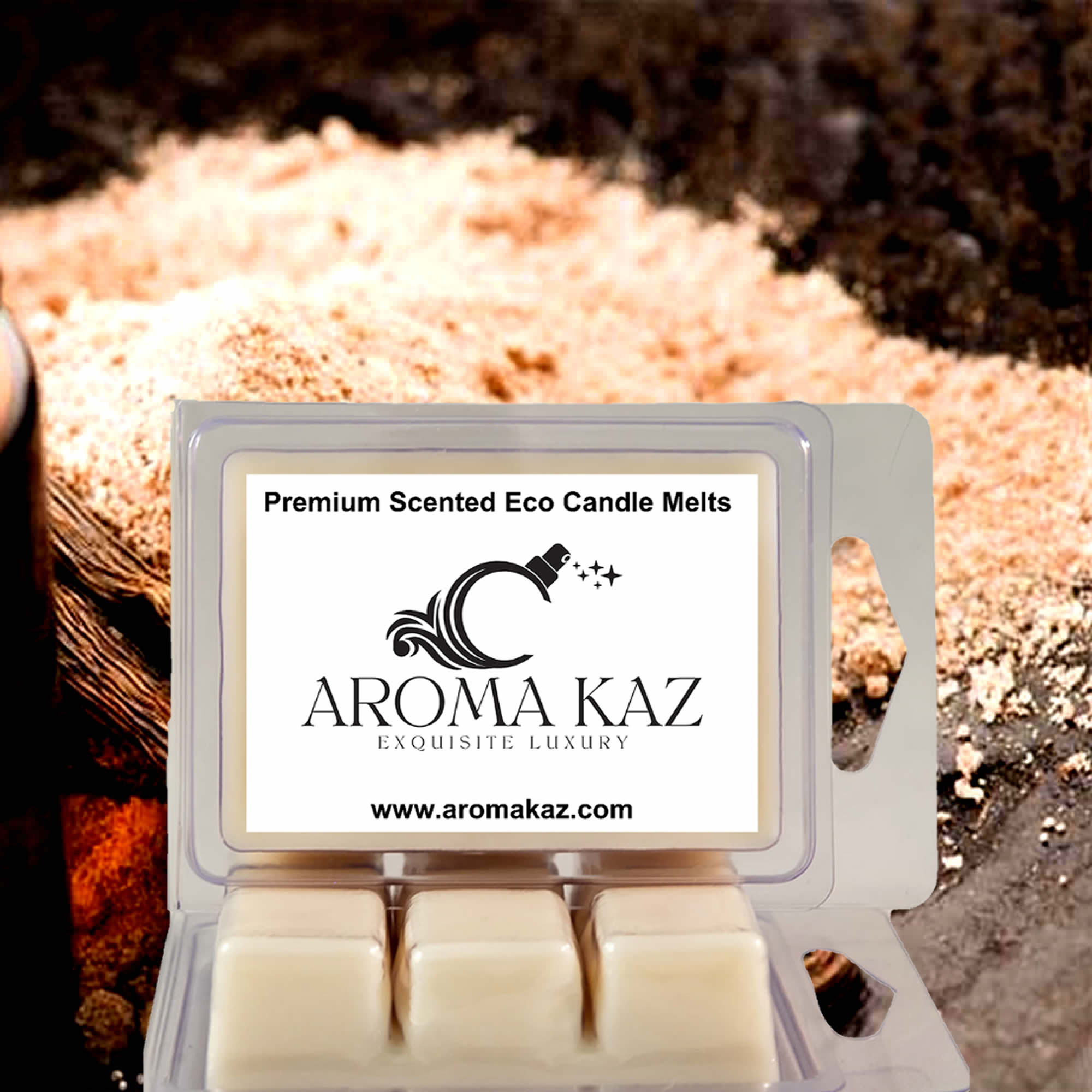 Vanilla Oud eco soy wax melts – vegan, cruelty-free featuring deep woody oud and smooth vanilla warmth, handmade in Australia.