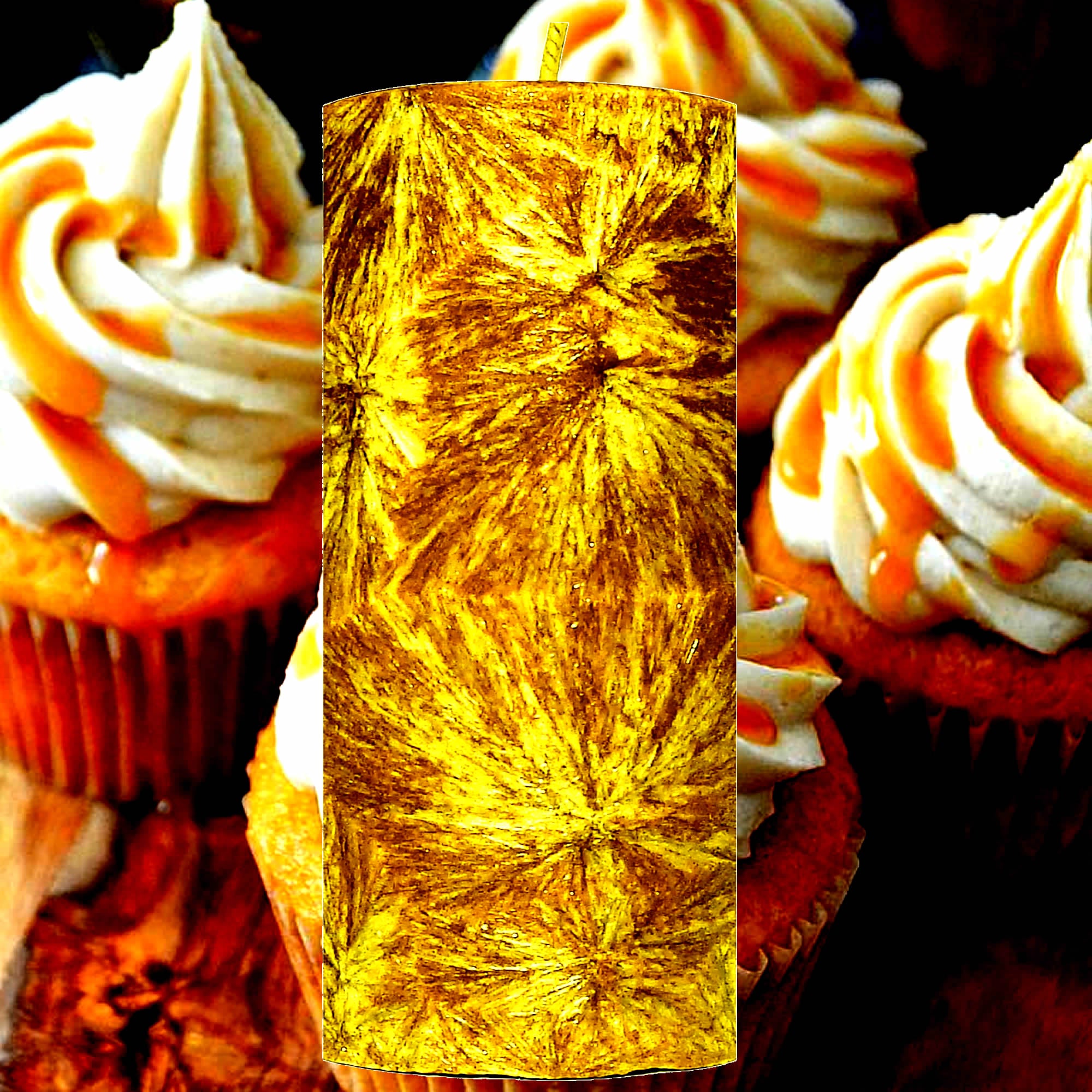 Vanilla Caramel Cupcakes Pillar Candle – Plant-Based, Eco-Friendly, Vegan, Cruelty Free