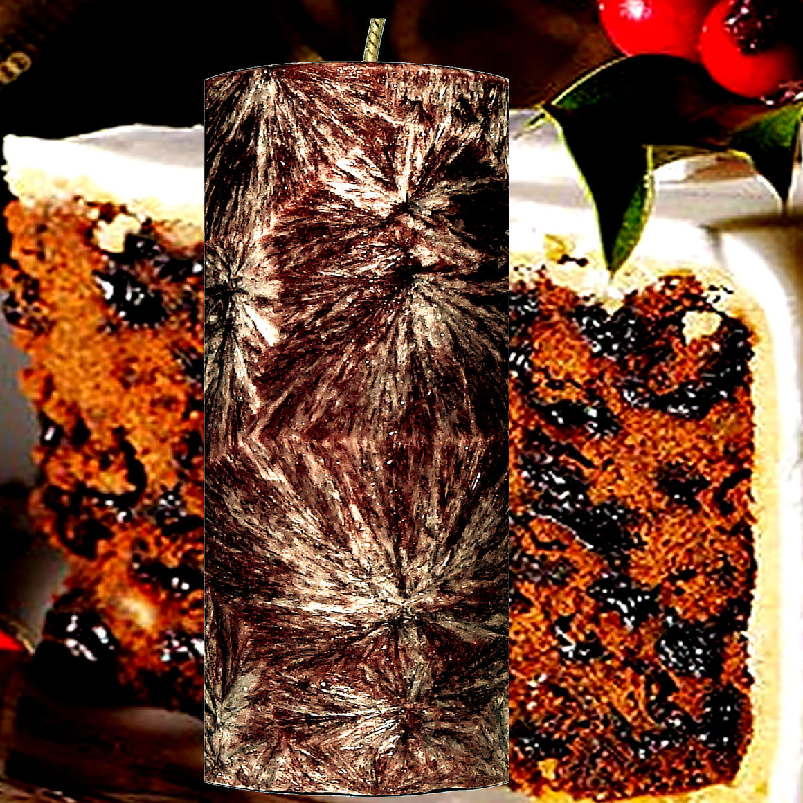 Vanilla Iced Christmas Cake Pillar Candle – Plant-Based, Eco-Friendly, Vegan, Cruelty Free