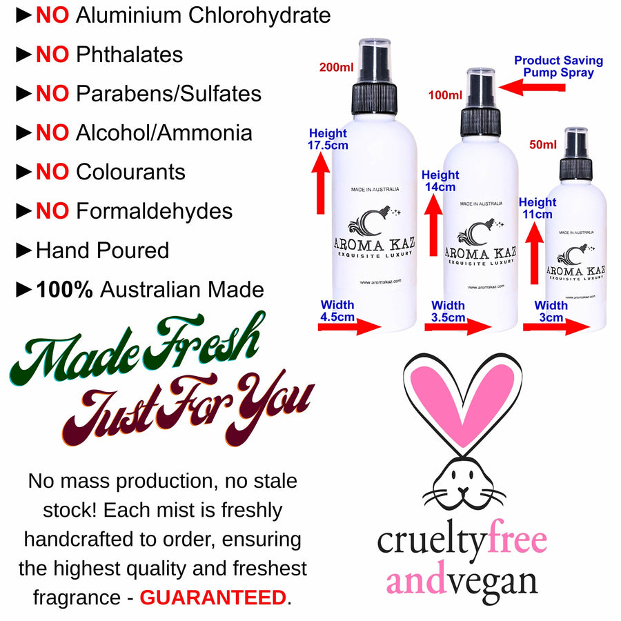 Fresh Cherries Room Air Freshener Spray Plant Based Pet Safe – vegan, cruelty-free featuring juicy sweet cherry aroma, handmade in Australia.