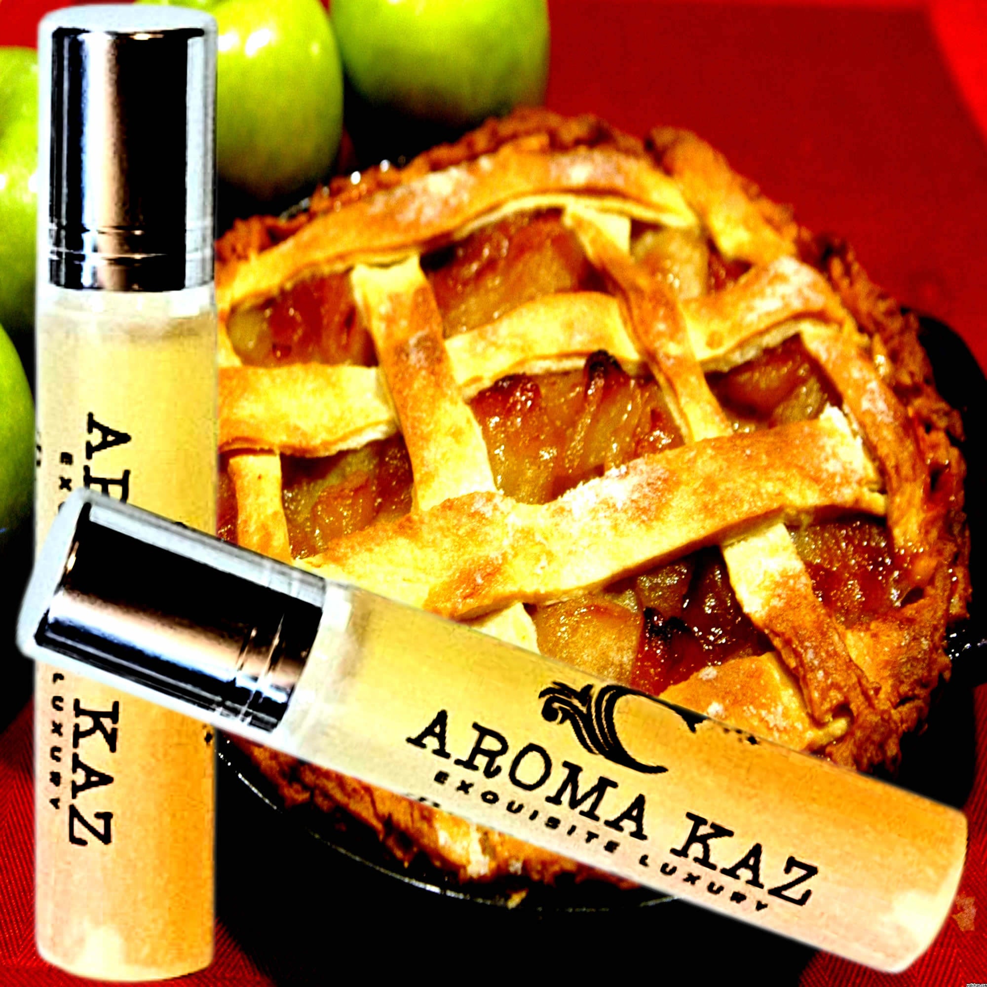 Warm Apple Pie Fragrance Roll On – vegan, cruelty-free perfume roll on featuring sweet baked apples, cinnamon spice, and buttery crust, handmade in Australia.