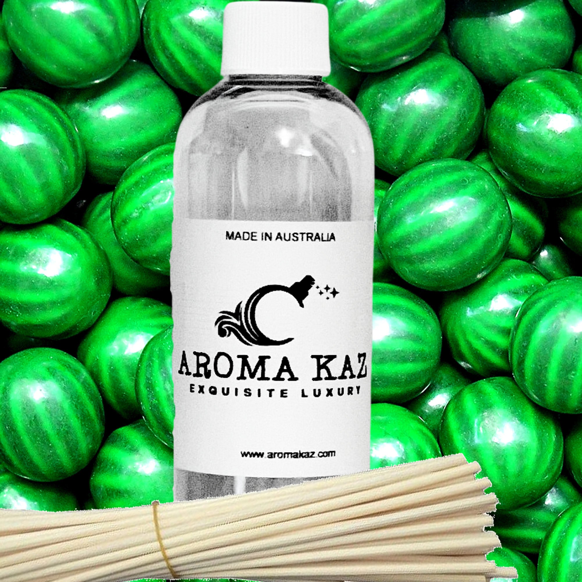 Watermelon Bubblegum Diffuser Fragrance Oil Refill – vegan, cruelty-free featuring juicy watermelon and sweet bubblegum candy notes, handmade in Australia.