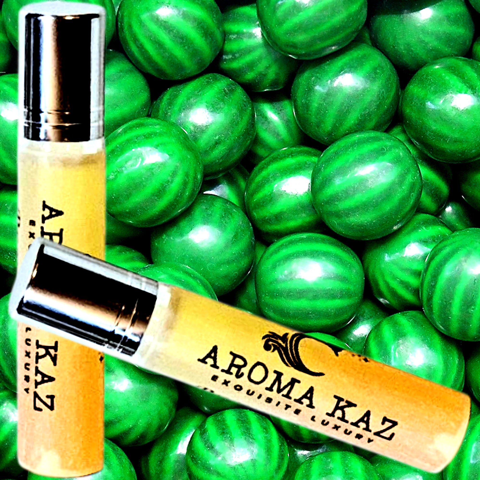 Watermelon Bubblegum Fragrance Roll On – vegan, cruelty-free perfume roll on featuring juicy watermelon and sweet bubblegum candy notes, handmade in Australia.