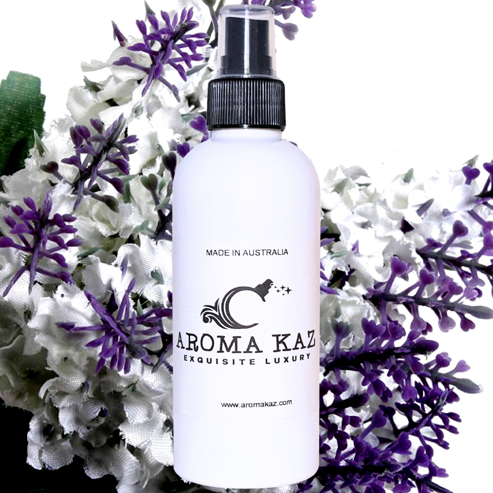 White Lilac & Lavender Body Spray Mist – vegan, cruelty-free body spray featuring fresh lilac blooms and floral lavender, handmade in Australia.