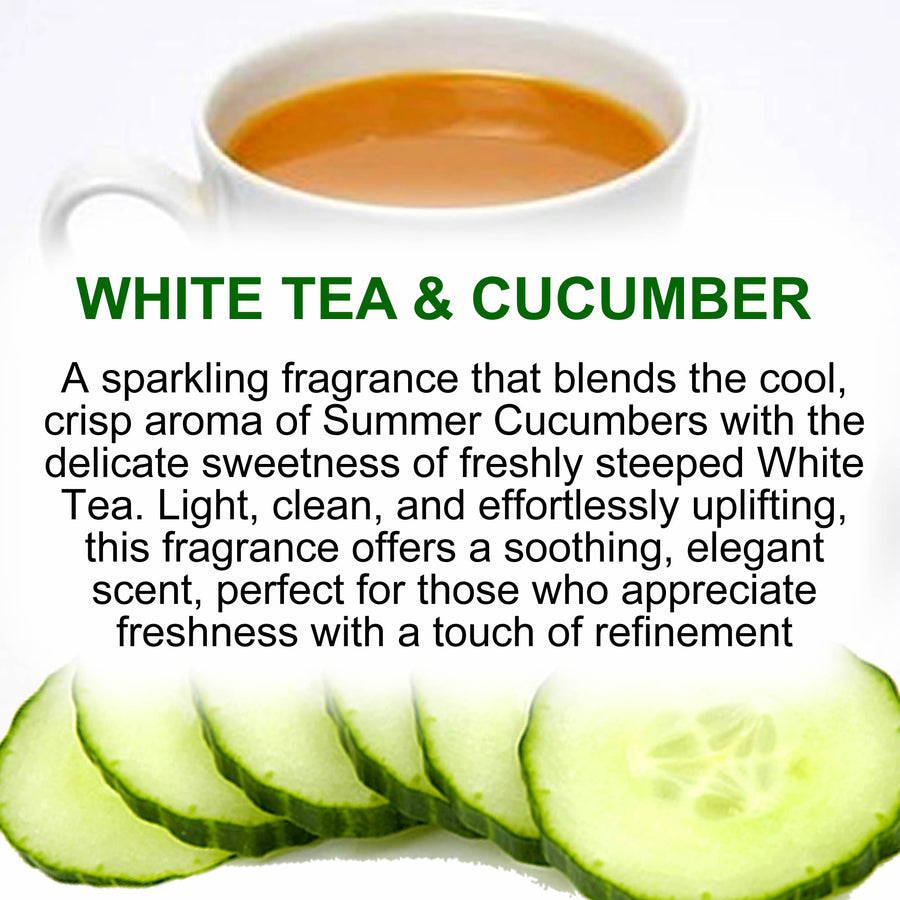 White Tea & Cucumber Fragrance Roll On – vegan, cruelty-free perfume roll on featuring crisp cucumber and refreshing white tea, handmade in Australia.