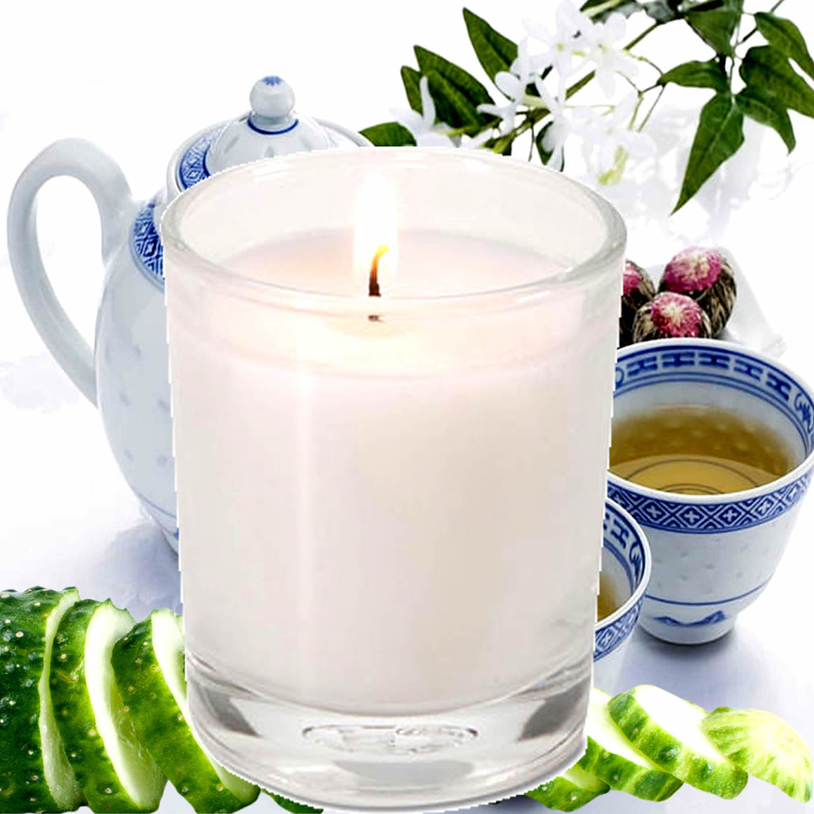 White Tea & Cucumber Eco Soy Votive Candles – Clean Burn, Plant-Based, Vegan & Pet Safe