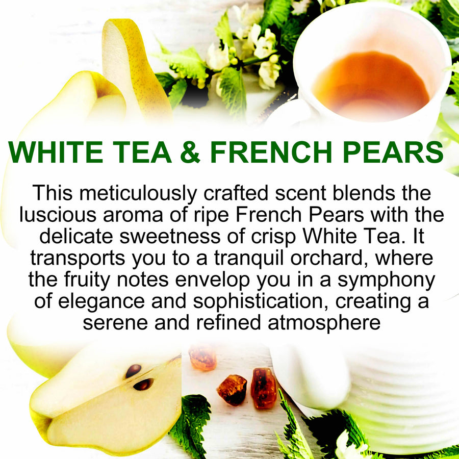 White Tea & French Pears Soap Bars Plant Based – vegan, cruelty-free featuring fruity fresh pears and sweetened white tea, handmade in Australia.