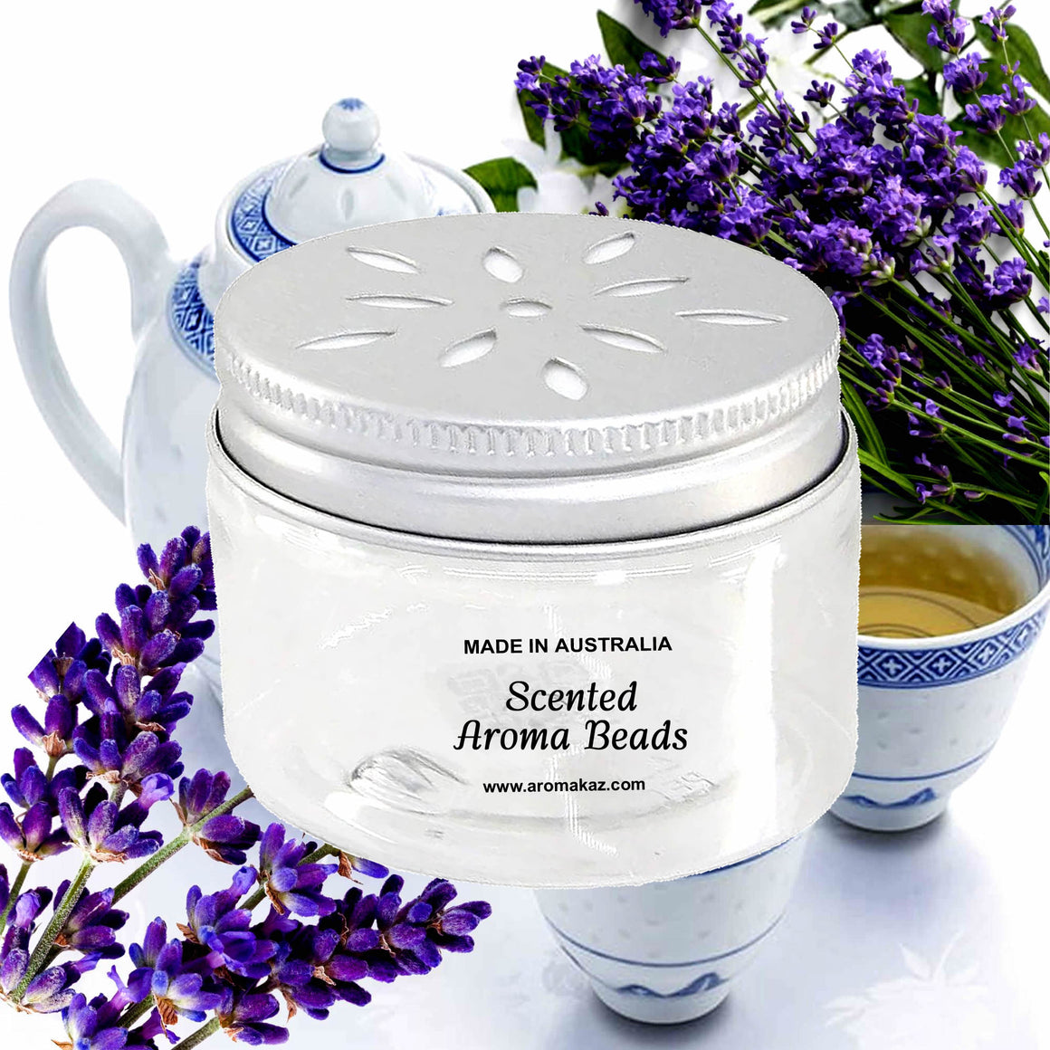 White Tea & Lavender Air Freshener Aroma Beads - Room, Car, Pantry, Pet Areas, Linen