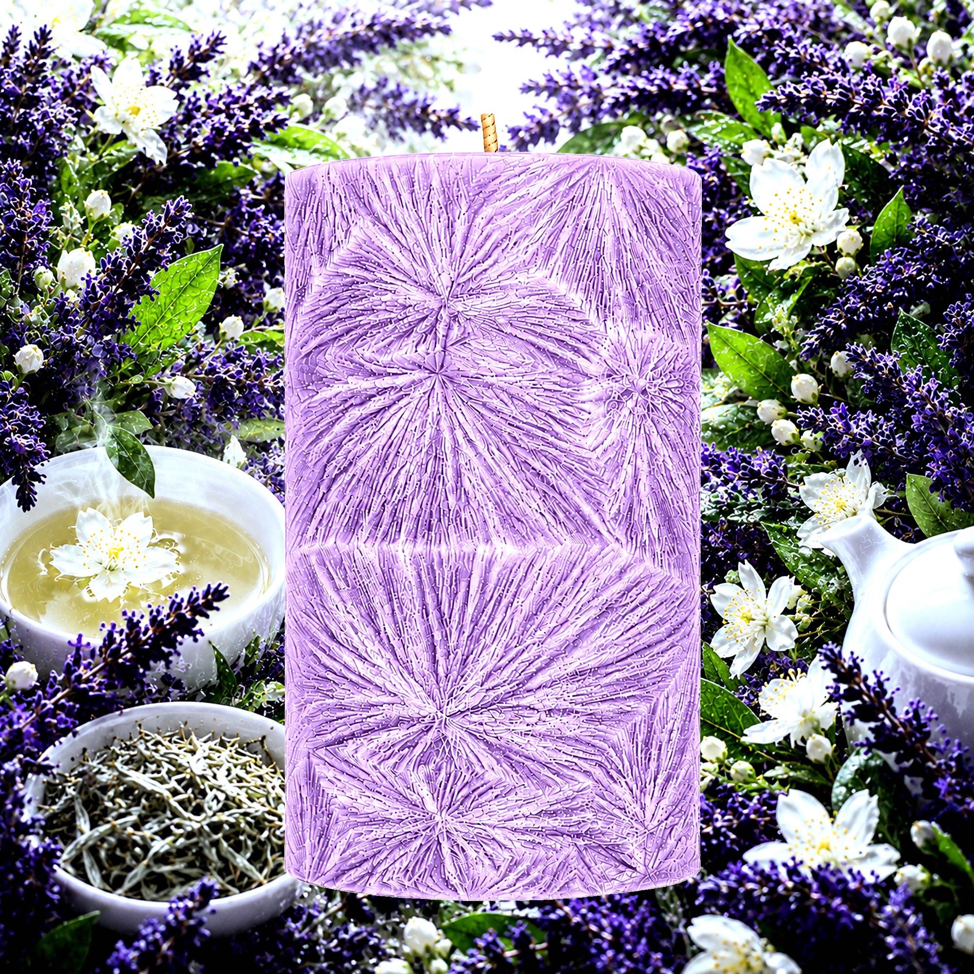 White Tea & Lavender Pillar Candle