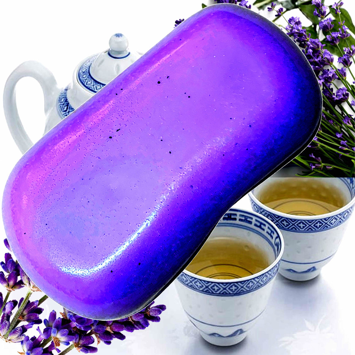 White Tea & Lavender Soap Bars Plant Based – vegan, cruelty-free featuring fresh floral lavender and sweetened white tea, handmade in Australia.