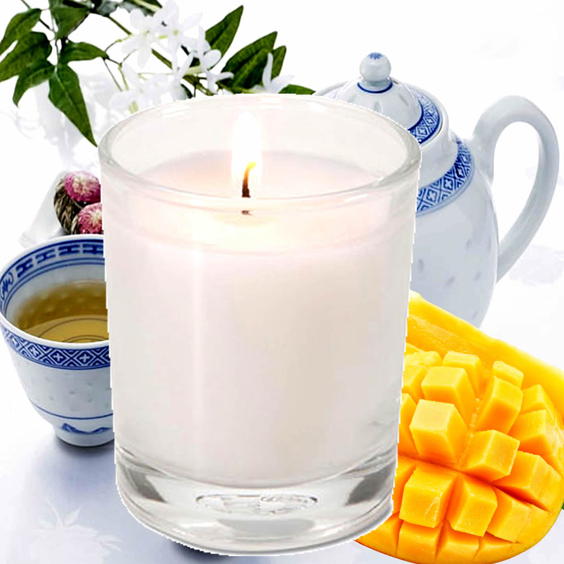 White Tea & Mango Eco Soy Votive Candles – Clean Burn, Plant-Based, Vegan & Pet Safe
