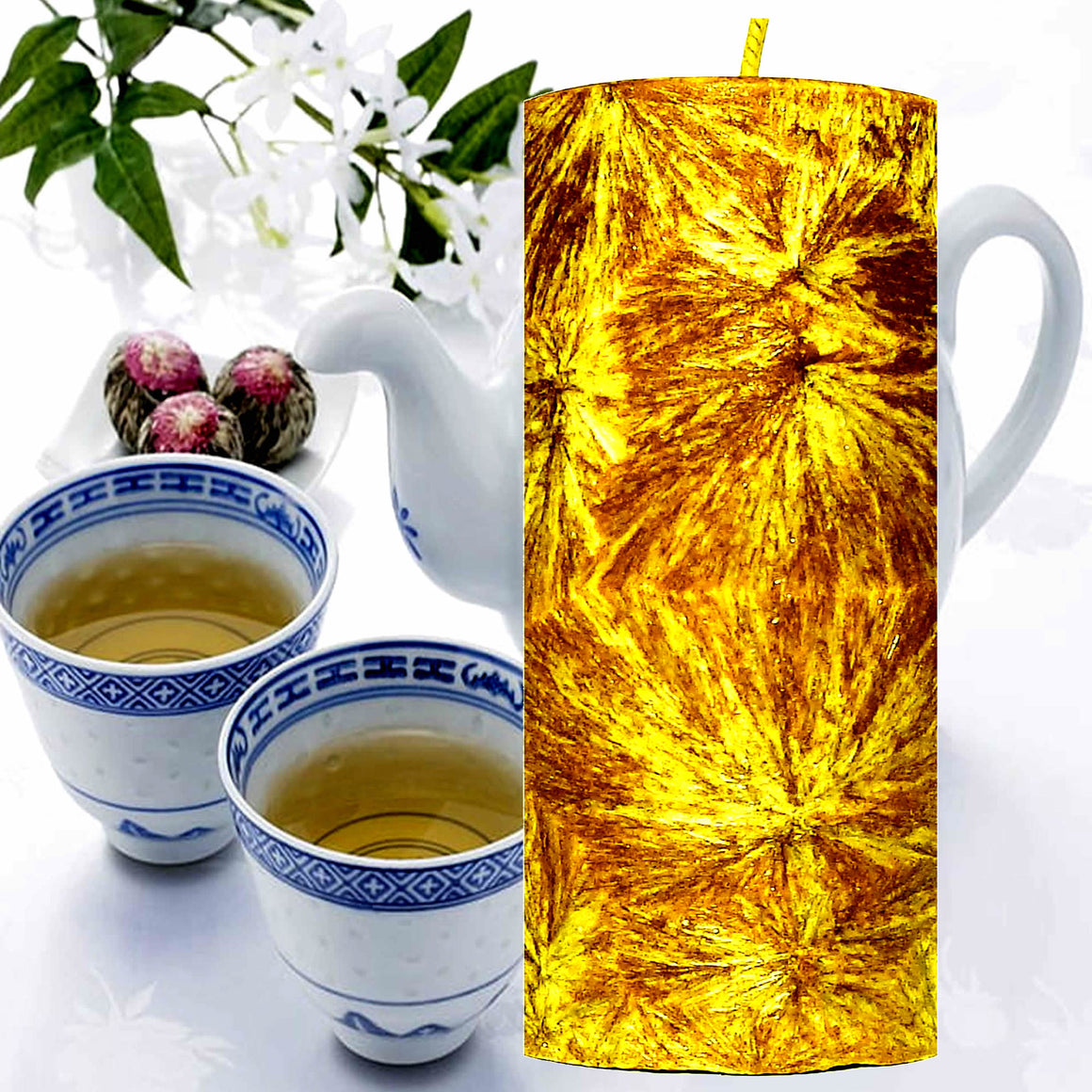 White Tea Pillar Candle – Plant-Based, Eco-Friendly, Vegan, Cruelty Free