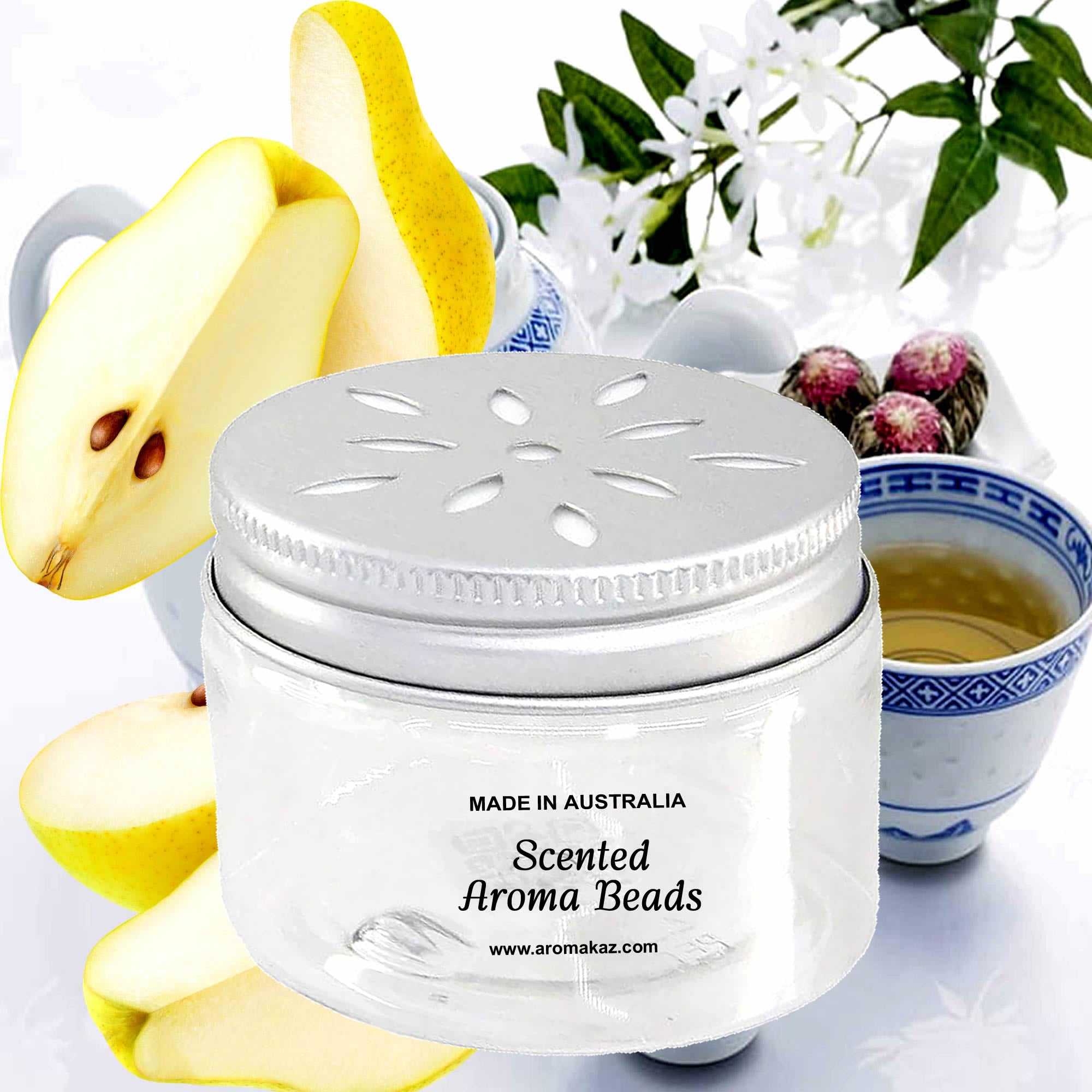 White Tea & French Pears Air Freshener Aroma Beads - Room, Car, Pantry, Pet Areas, Linen